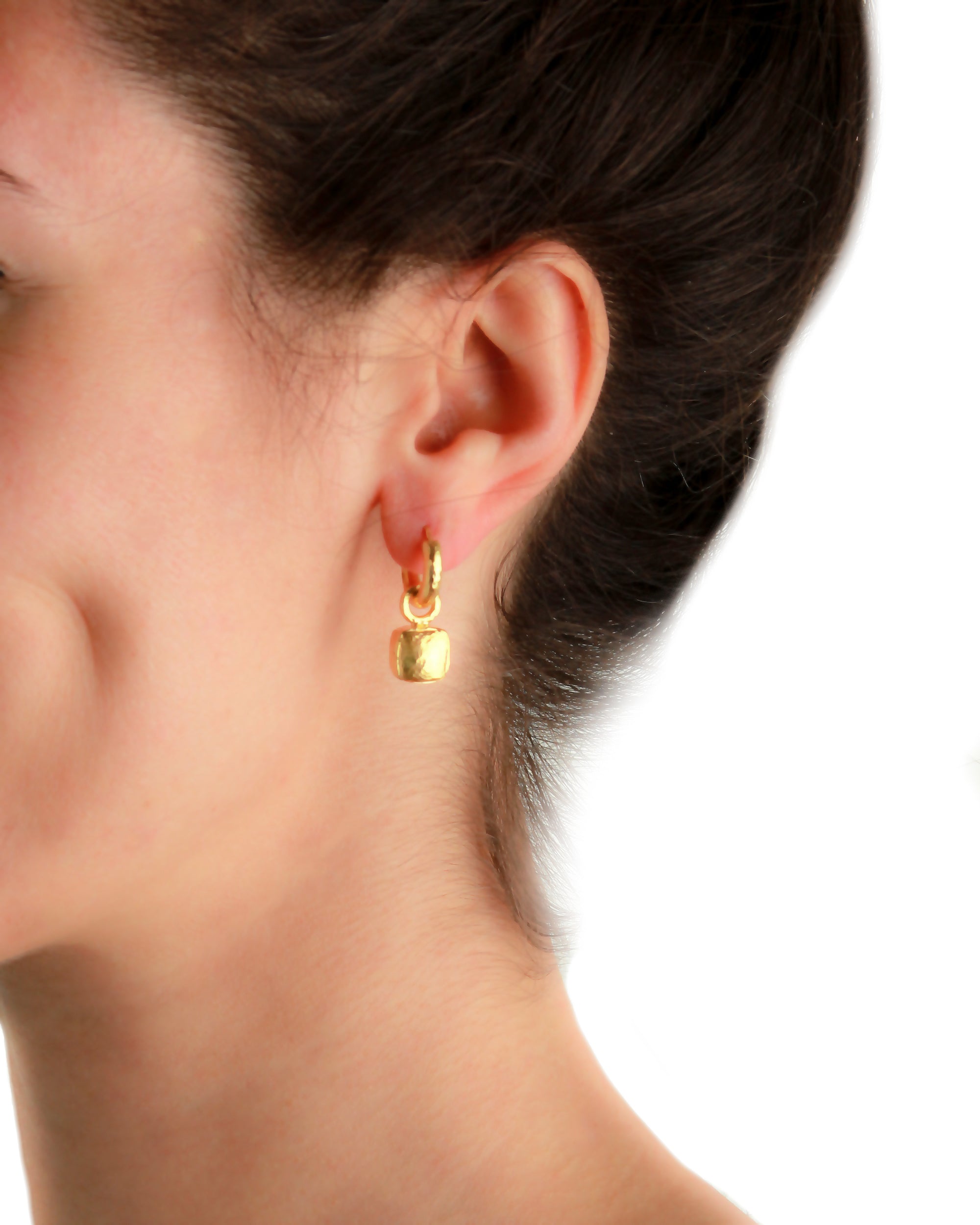 Gold Domed Square Cushion Earring Charms