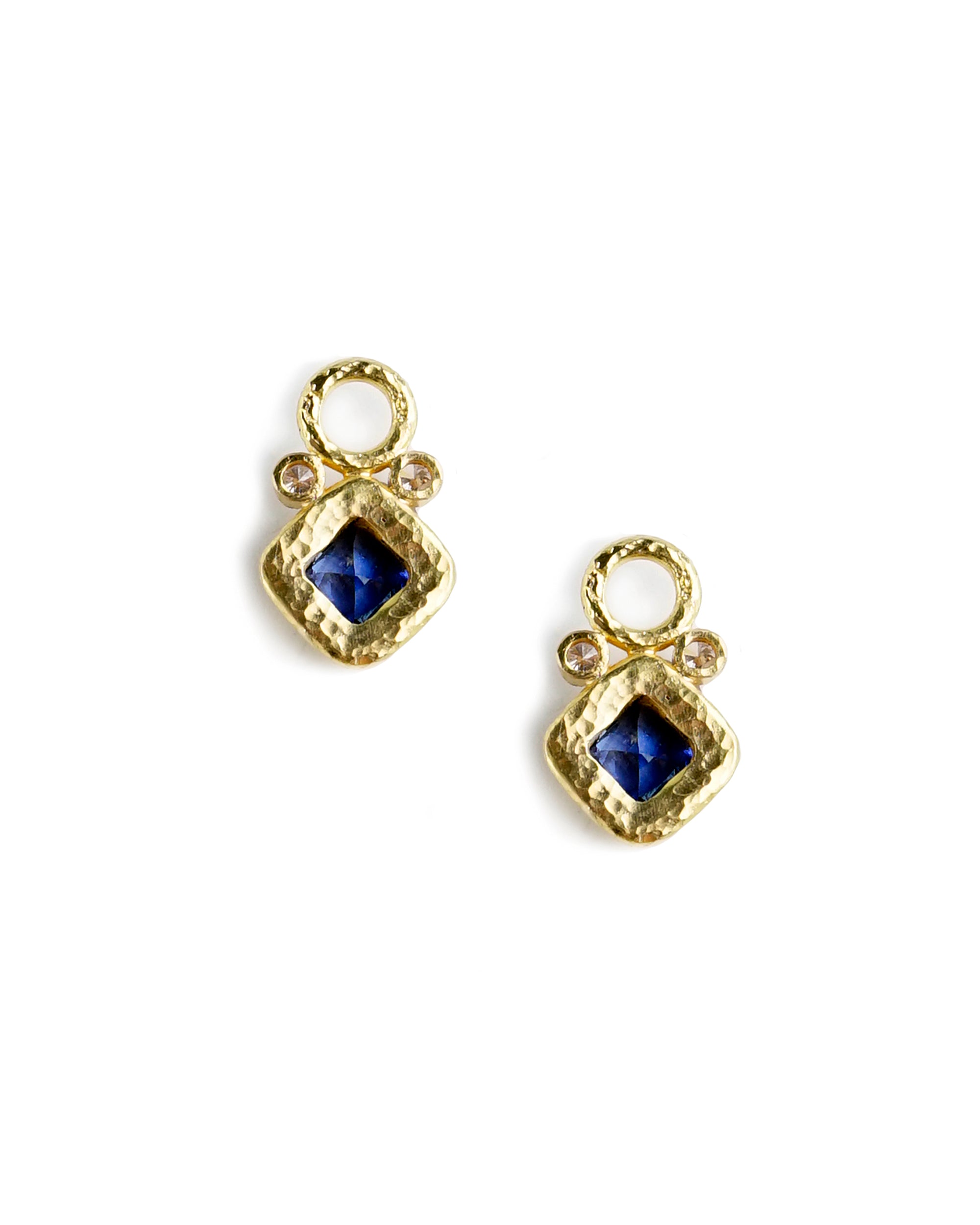 Blue Sapphire and Diamond Earring Charms