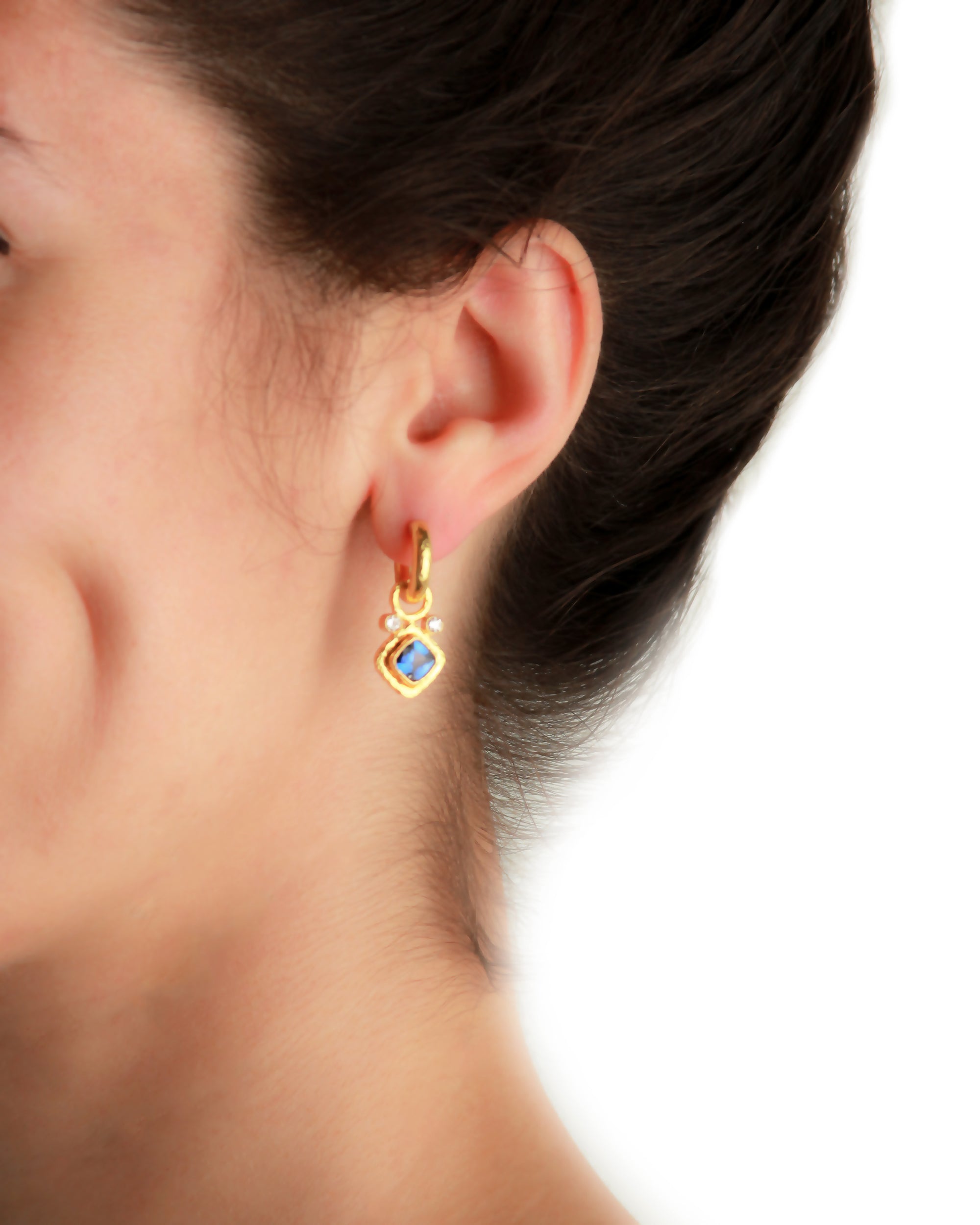 Blue Sapphire and Diamond Earring Charms