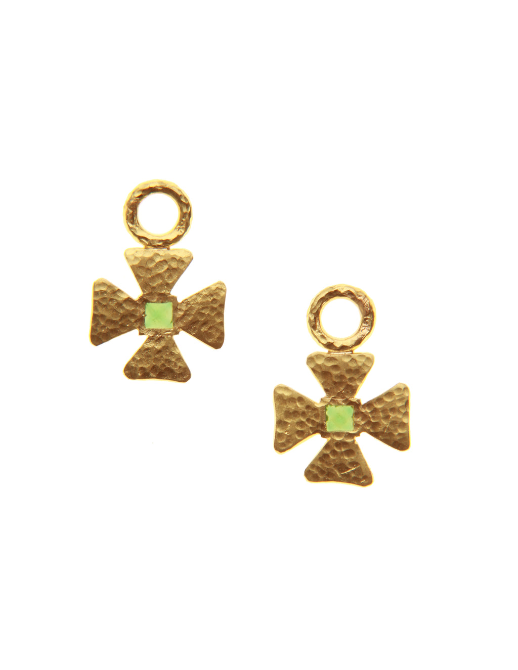 Small Maltese Cross Tsavorite Earring Charms