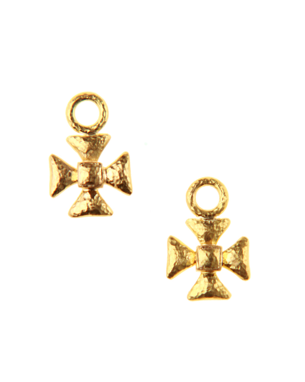Tiny Gold Maltese Cross Earring Charms