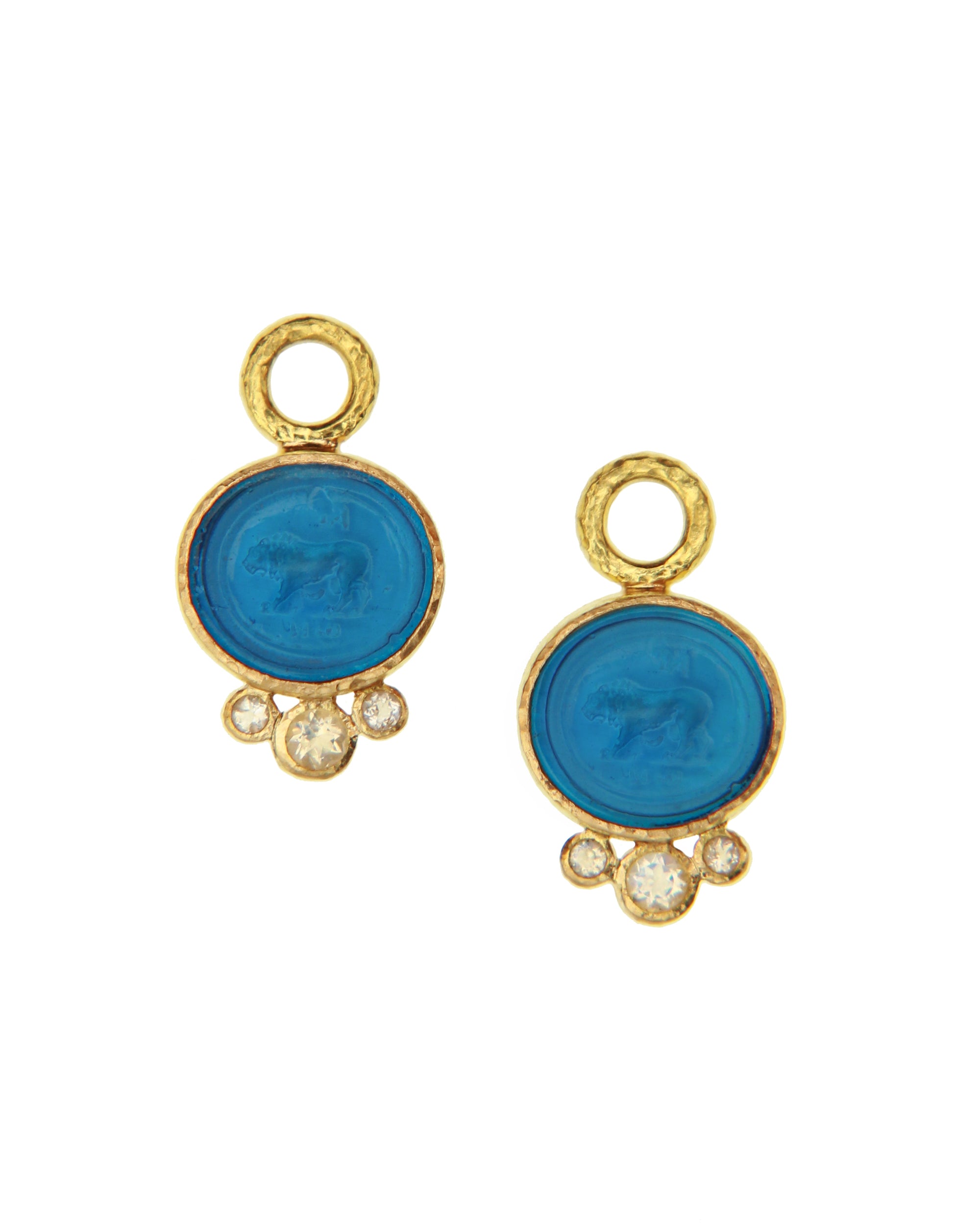 Peacock 'Stalking Lion' Earring Charms
