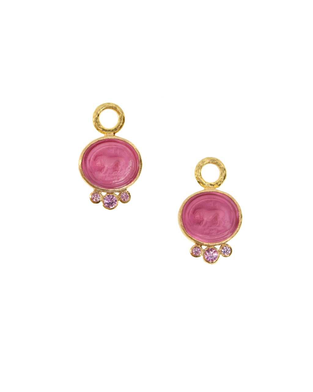 Pink 'Stalking Lion' Earring Charms
