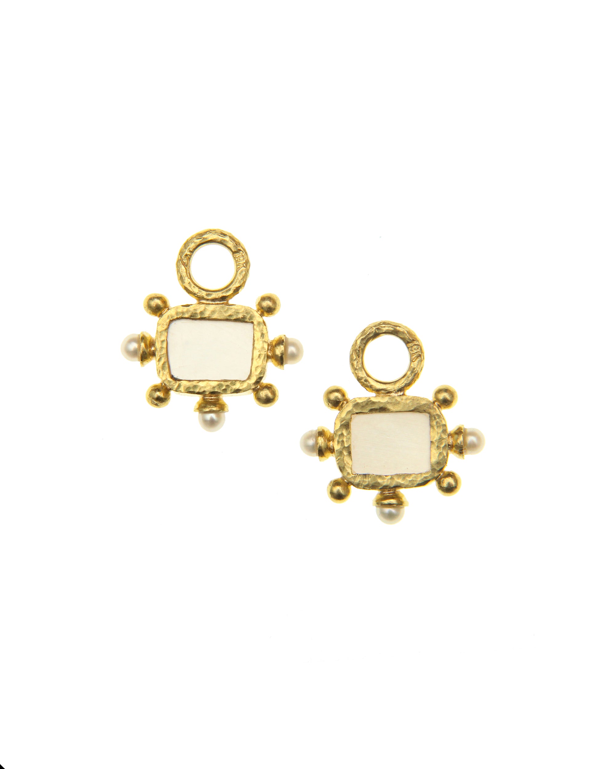 Cerulean 'Chimera' and Pearl Earring Charms