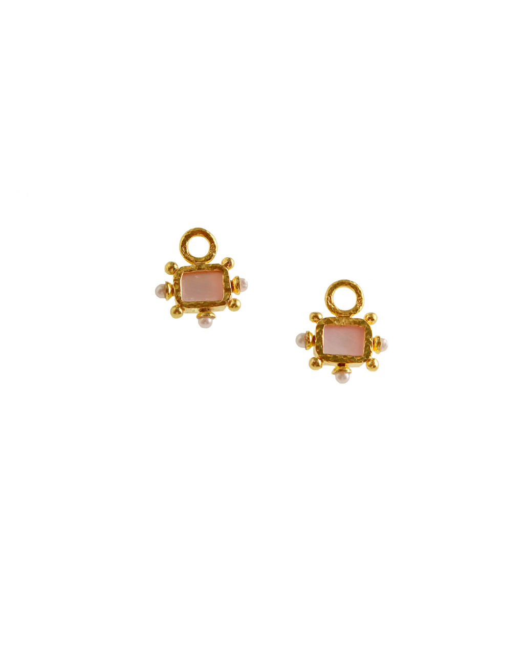 Pink 'Chimera' and Pearl Earring Charms