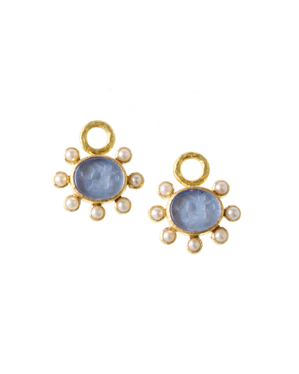 Cerulean 'Cherub and Rooster' Earring Charms