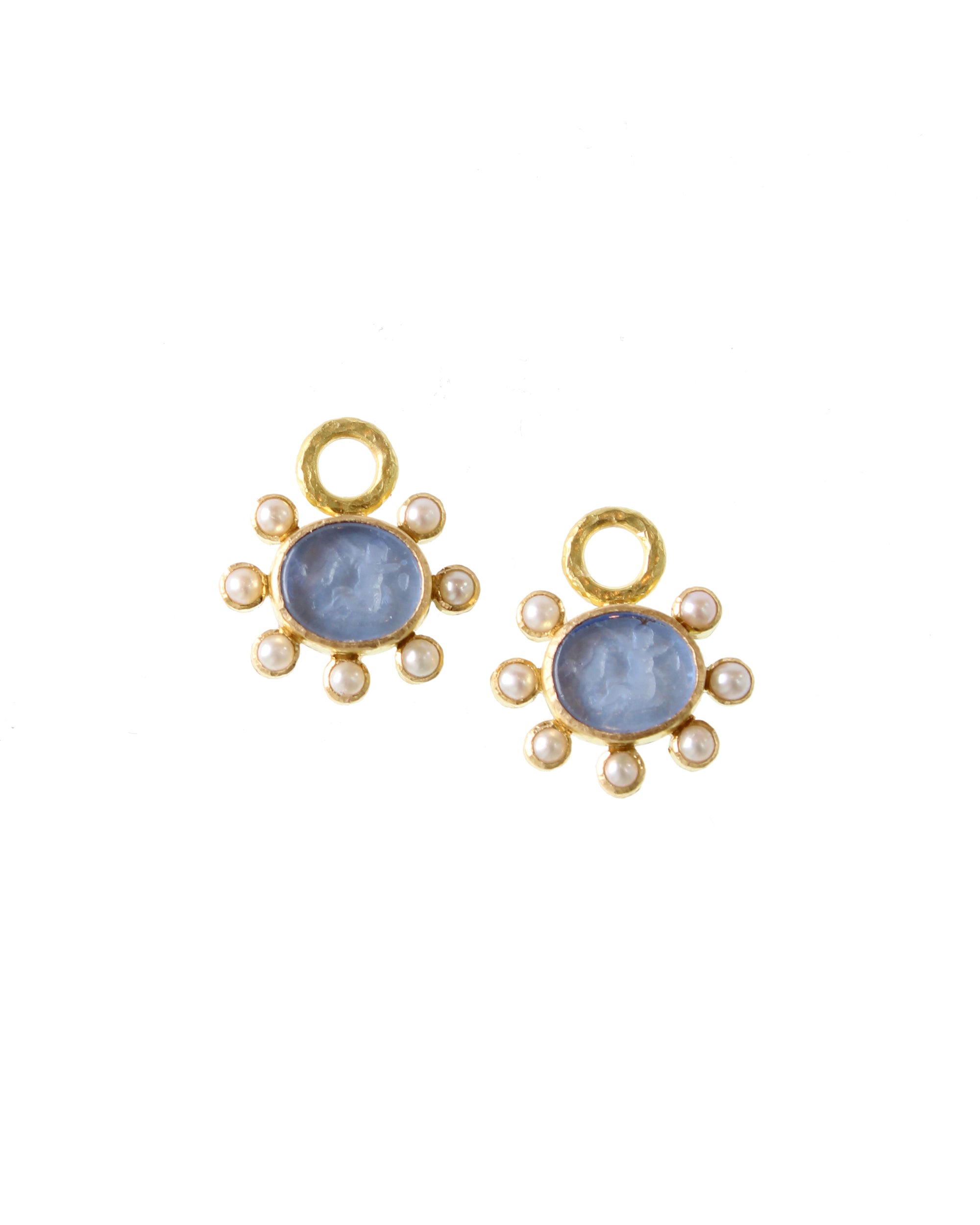 Cerulean 'Cherub and Rooster' Earring Charms