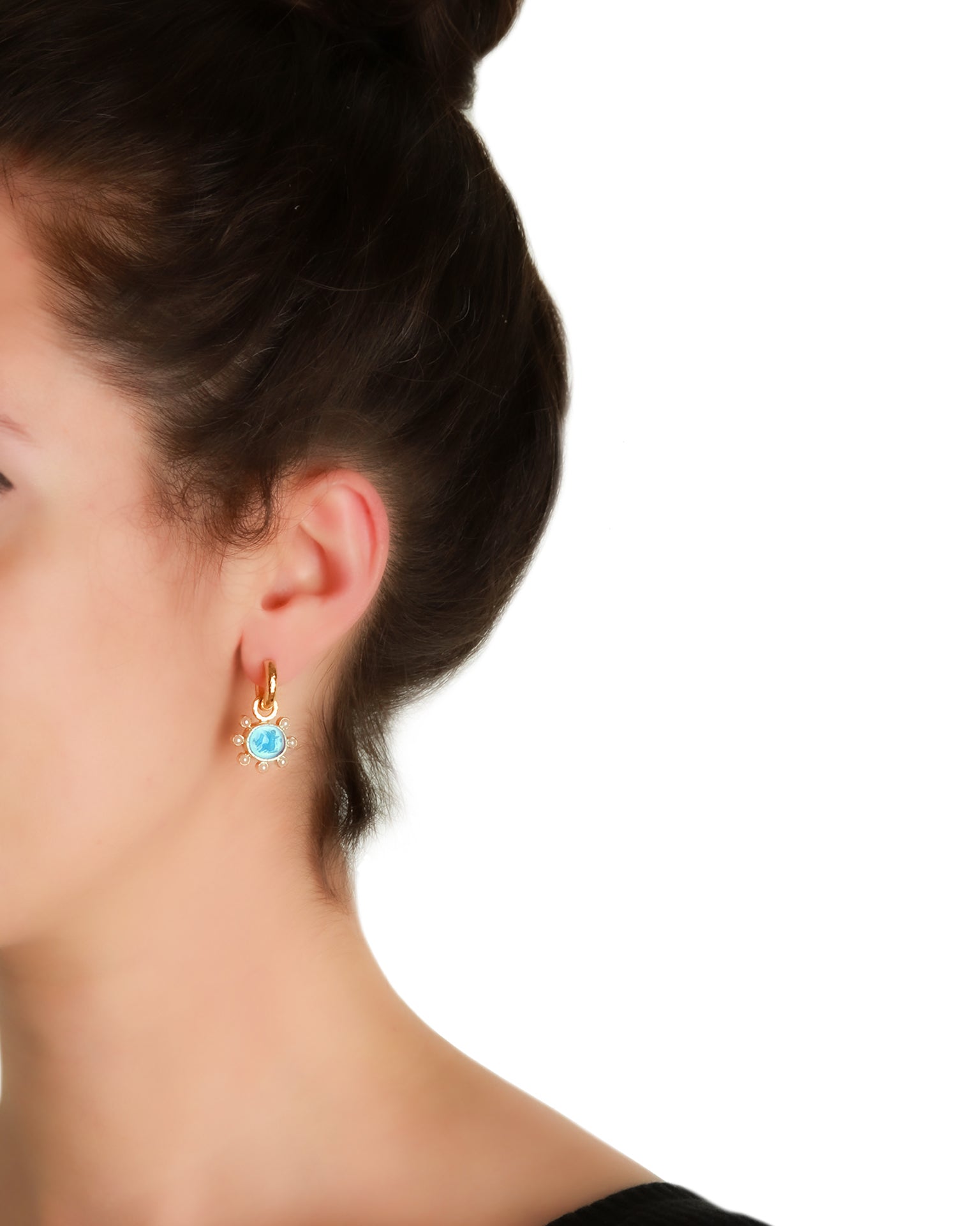 Cobalt 'Cherub and Rooster' Earring Charms