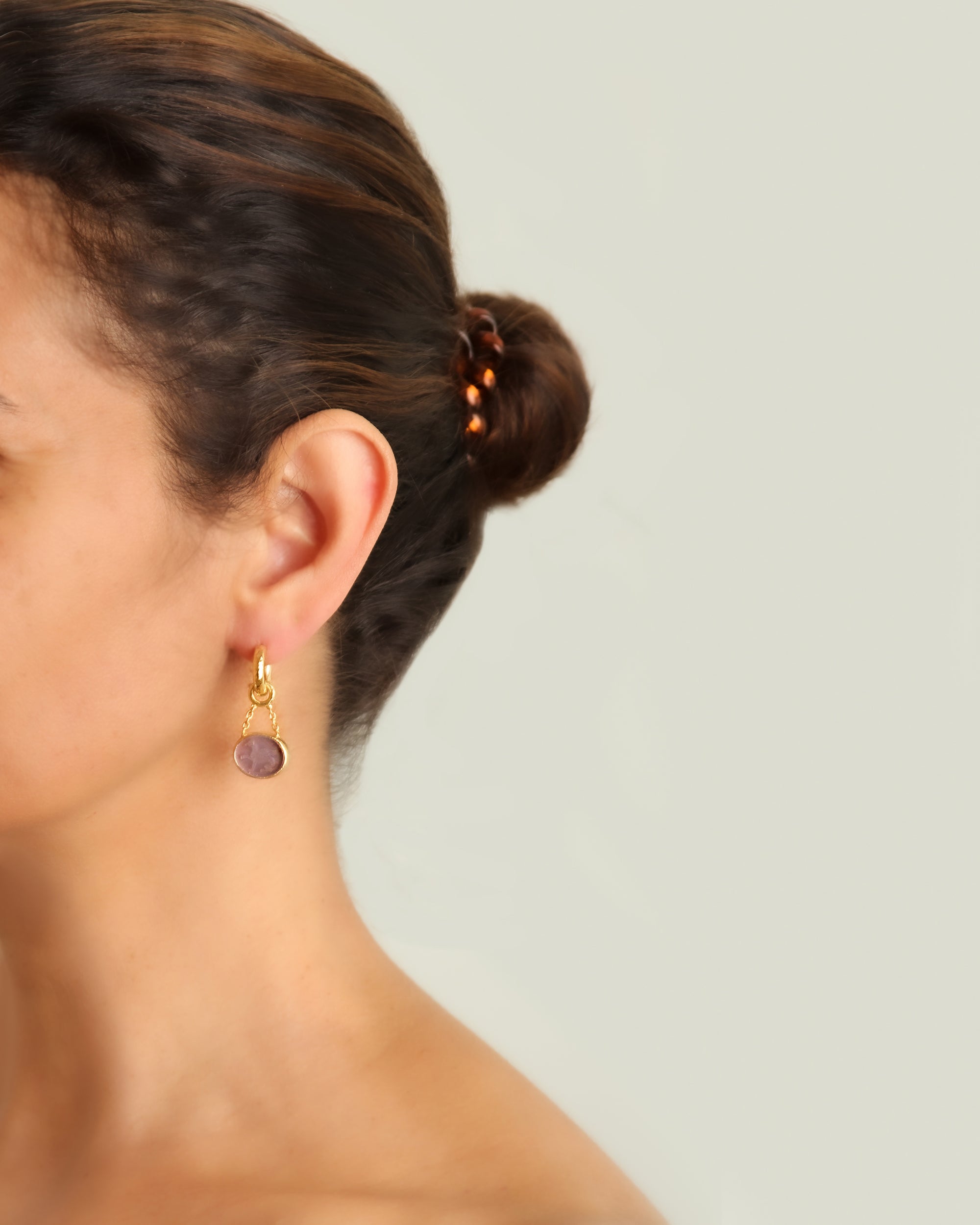 Amber Venetian Glass 'Grifo' Earring Charms