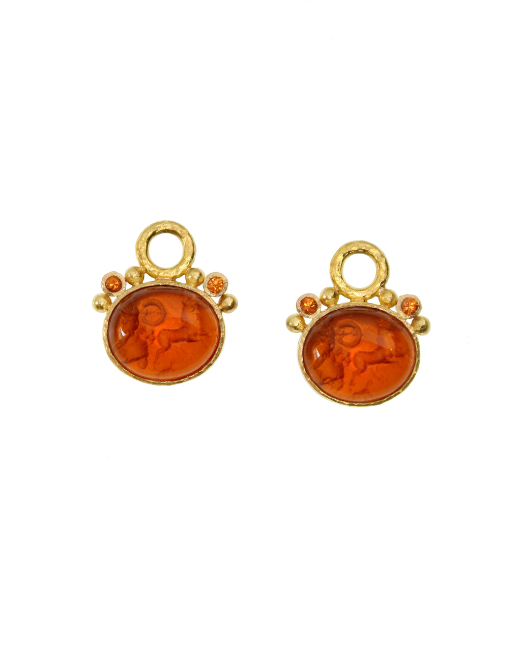 Amber 'Cabochon Quadriga' Earring Charms
