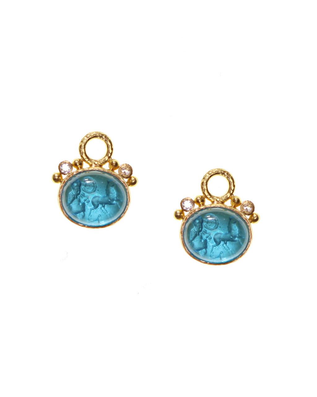 Swimming Pool 'Cabochon Quadriga' Earring Charms