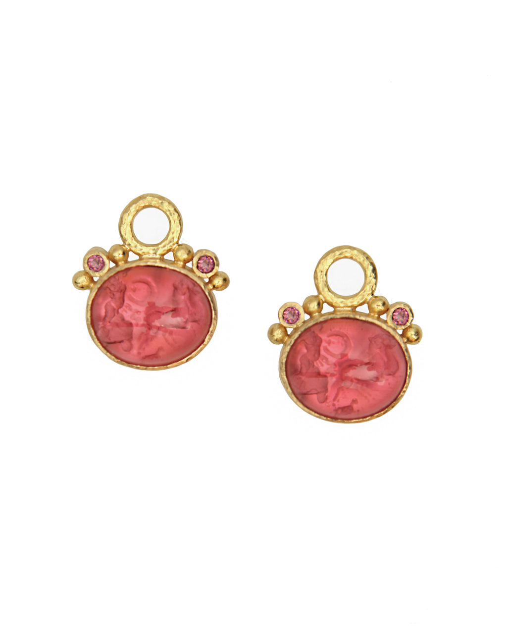 Pink 'Cabochon Quadriga' Earring Charms