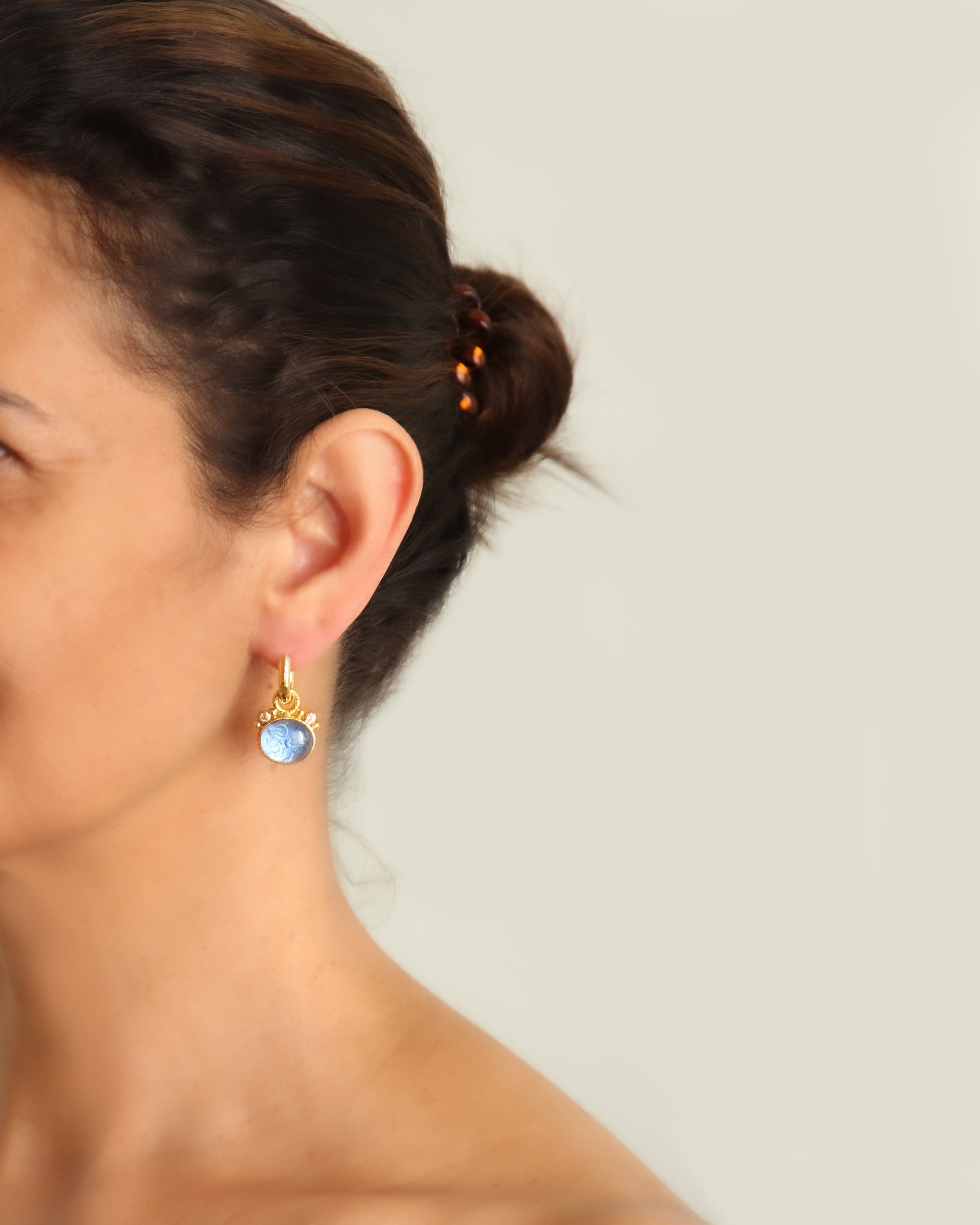 Pink 'Cabochon Quadriga' Earring Charms
