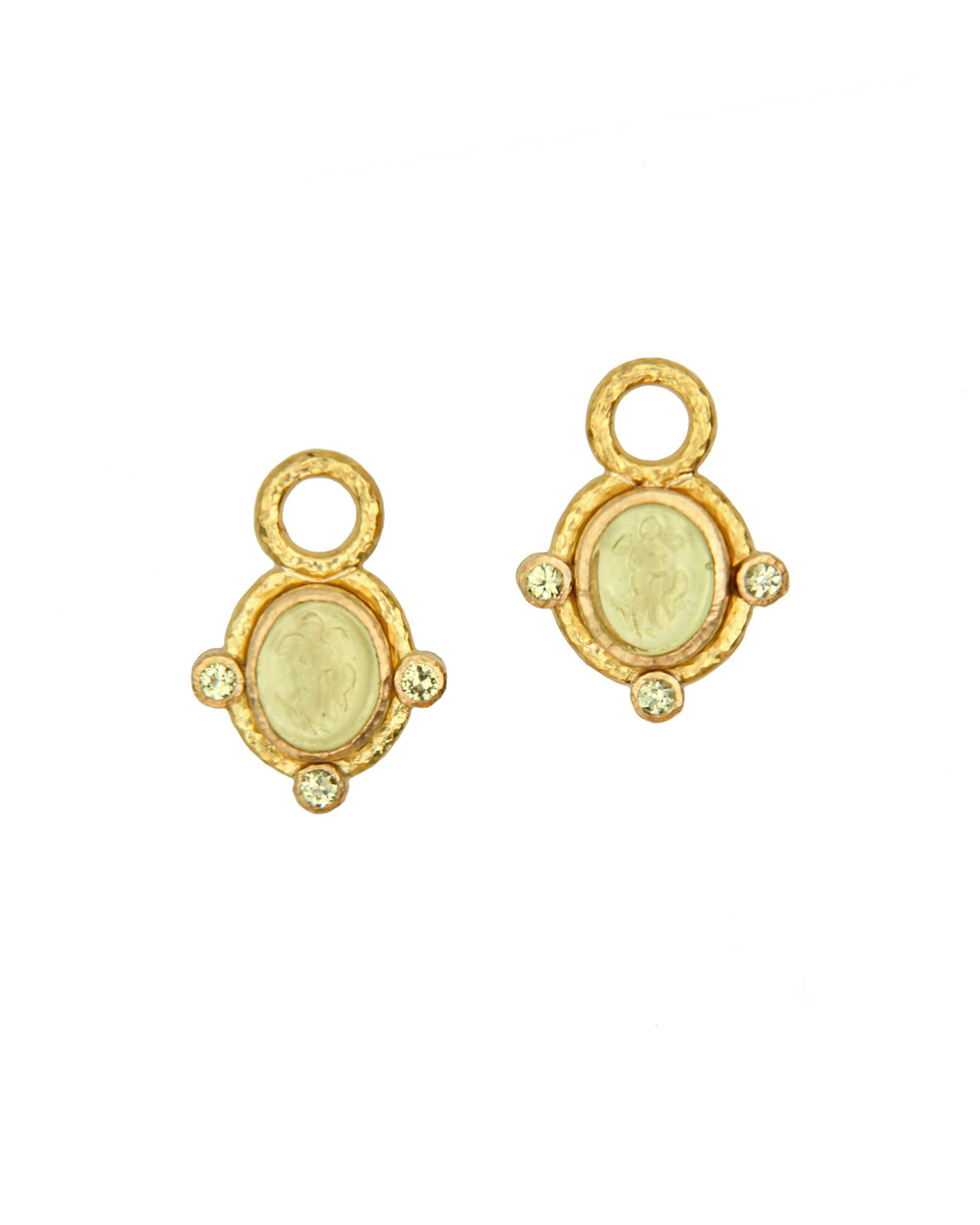 Lime 'Micro Angel and Dog' Earring Charms