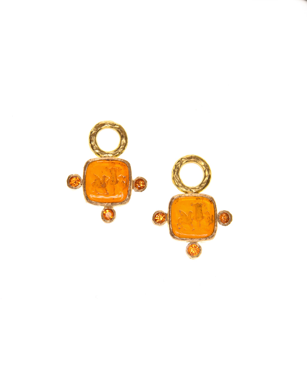 Amber 'Quadrato Antico' Earring Charms