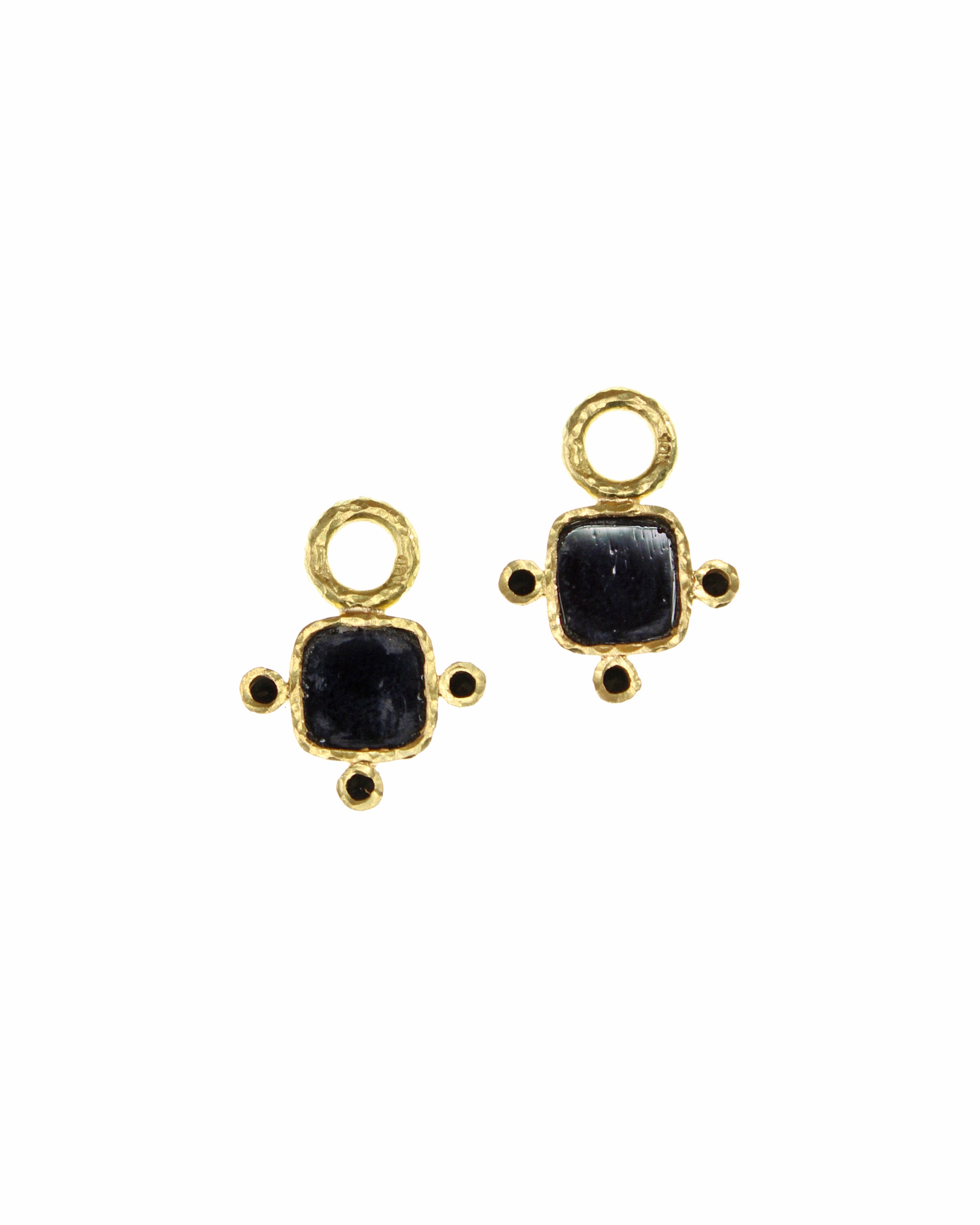 Black 'Quadrato Antico' Earring Charms