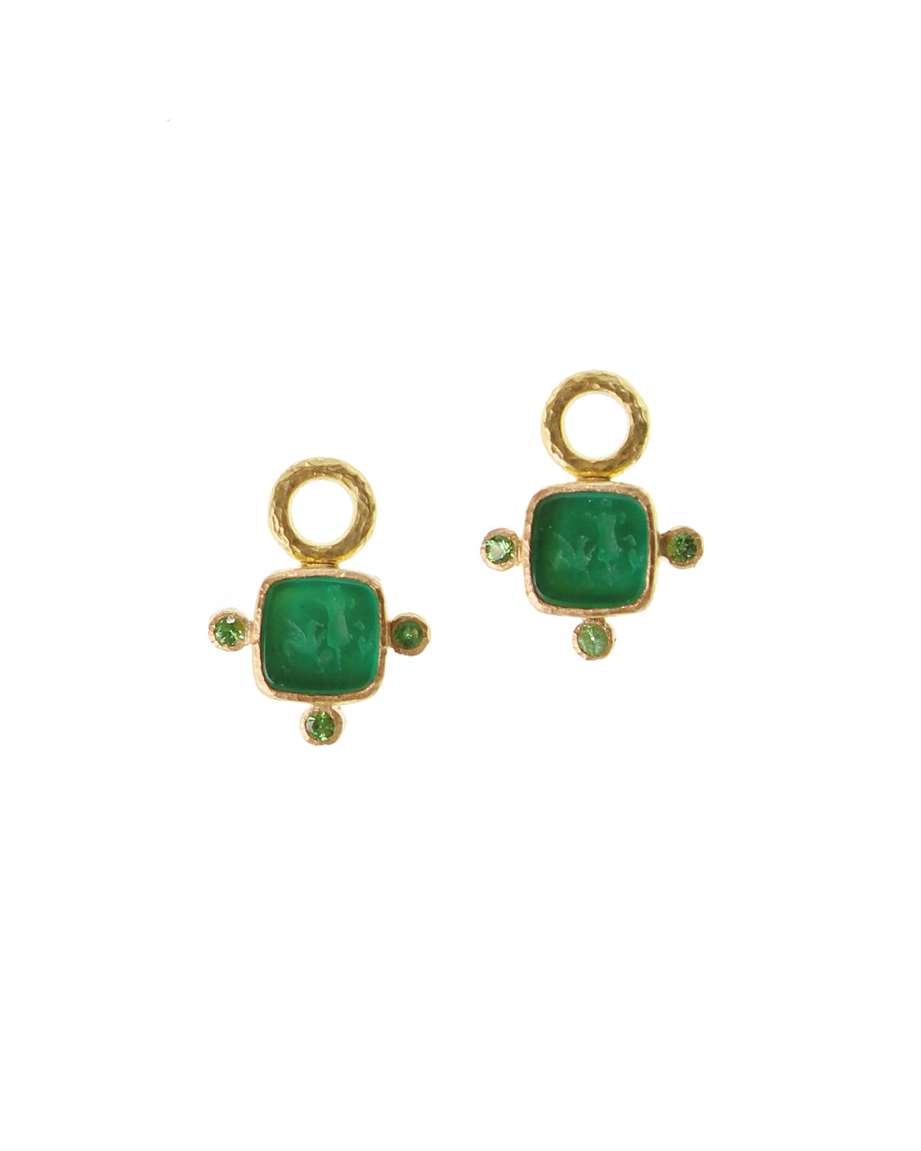 Green 'Quadrato Antico' Earring Charms
