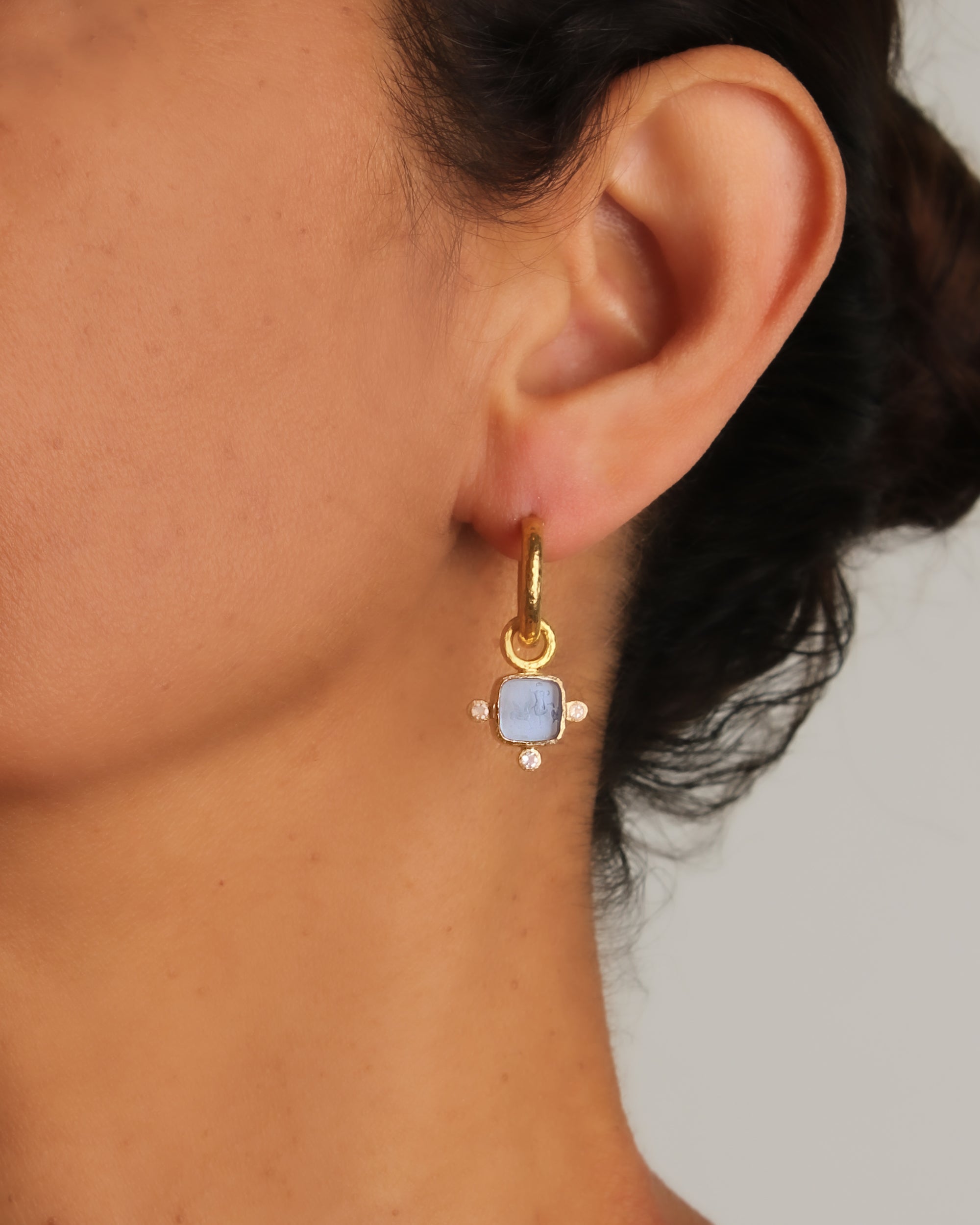 Pine 'Quadrato Antico' Earring Charms