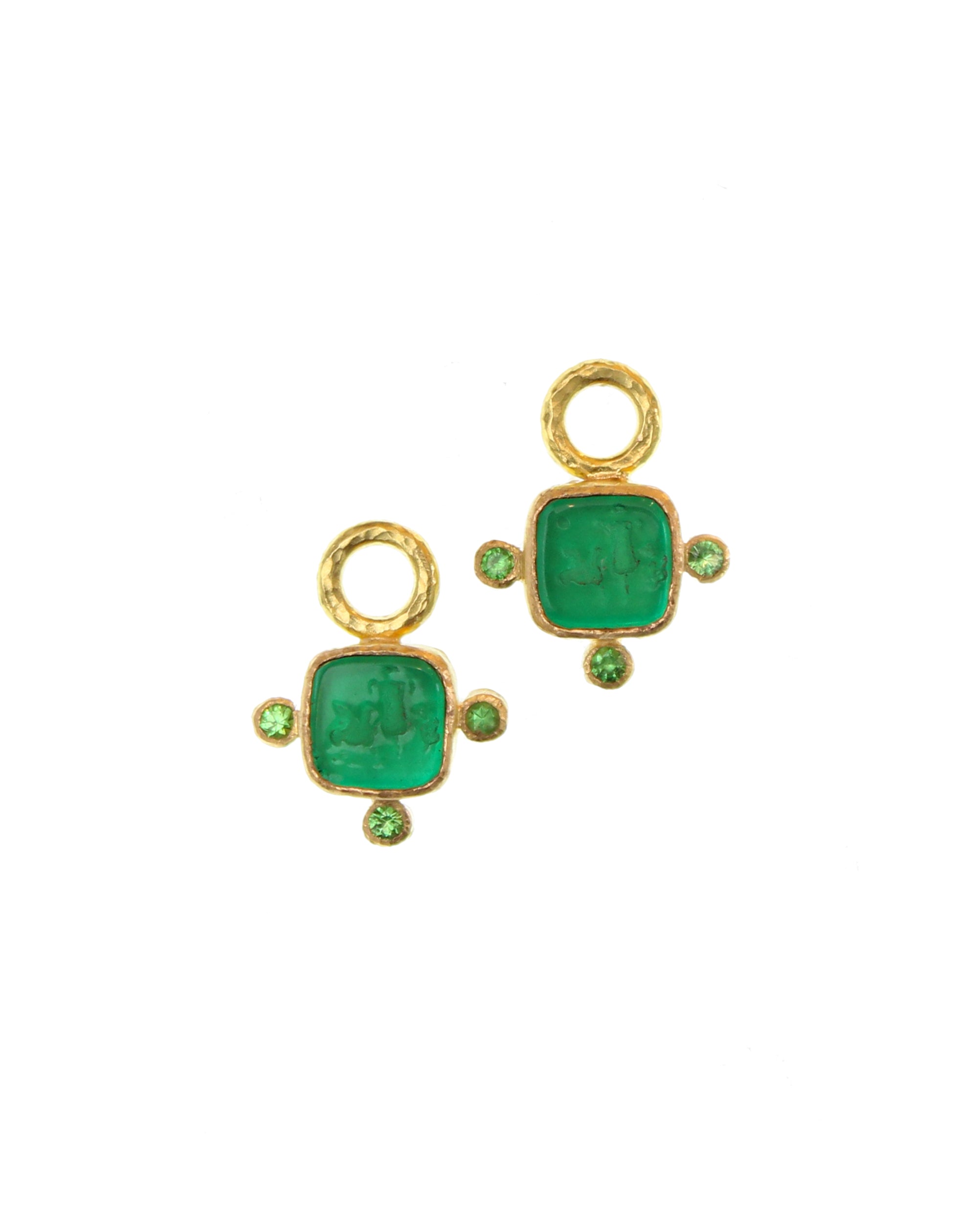 Pine 'Quadrato Antico' Earring Charms