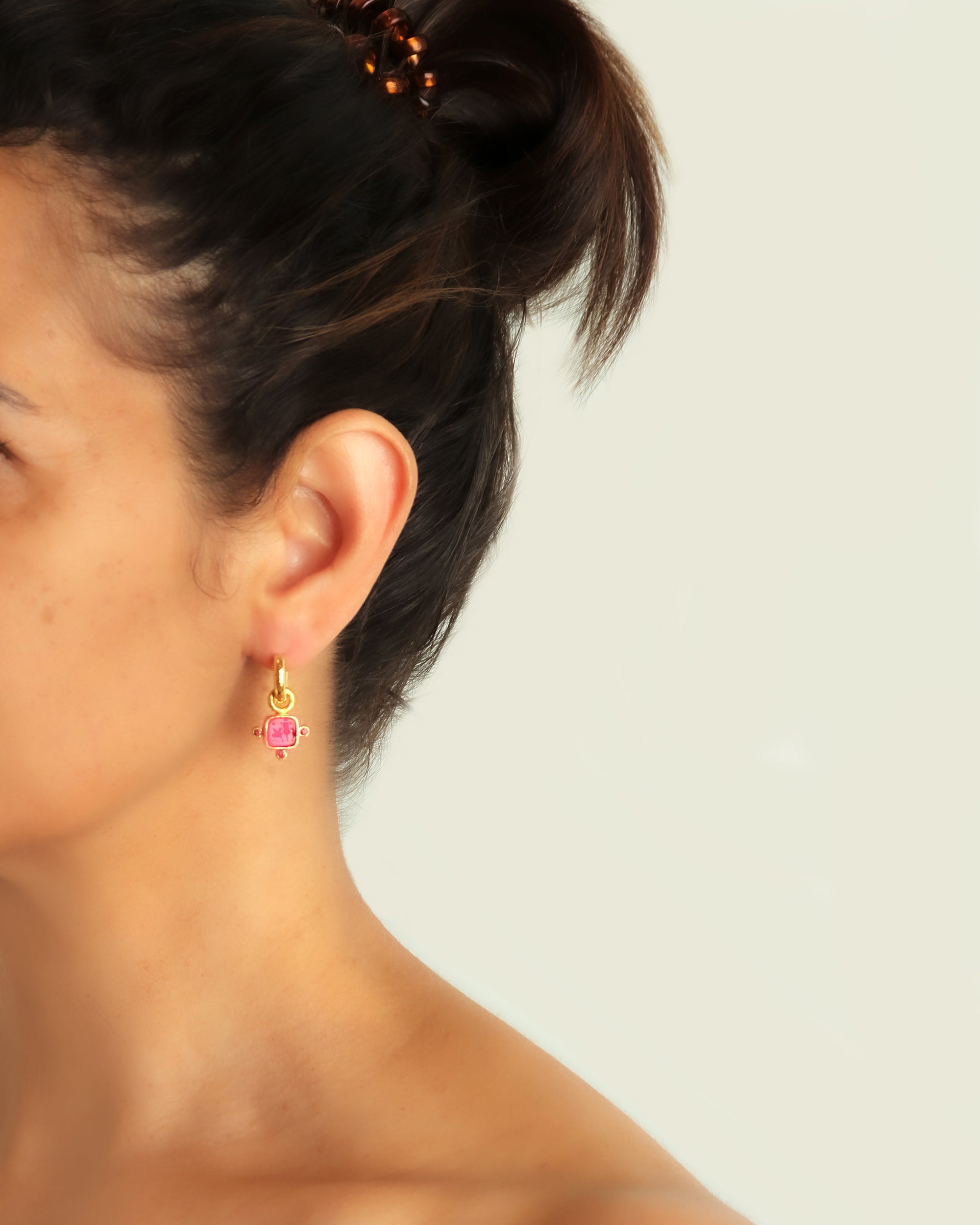 Green 'Quadrato Antico' Earring Charms