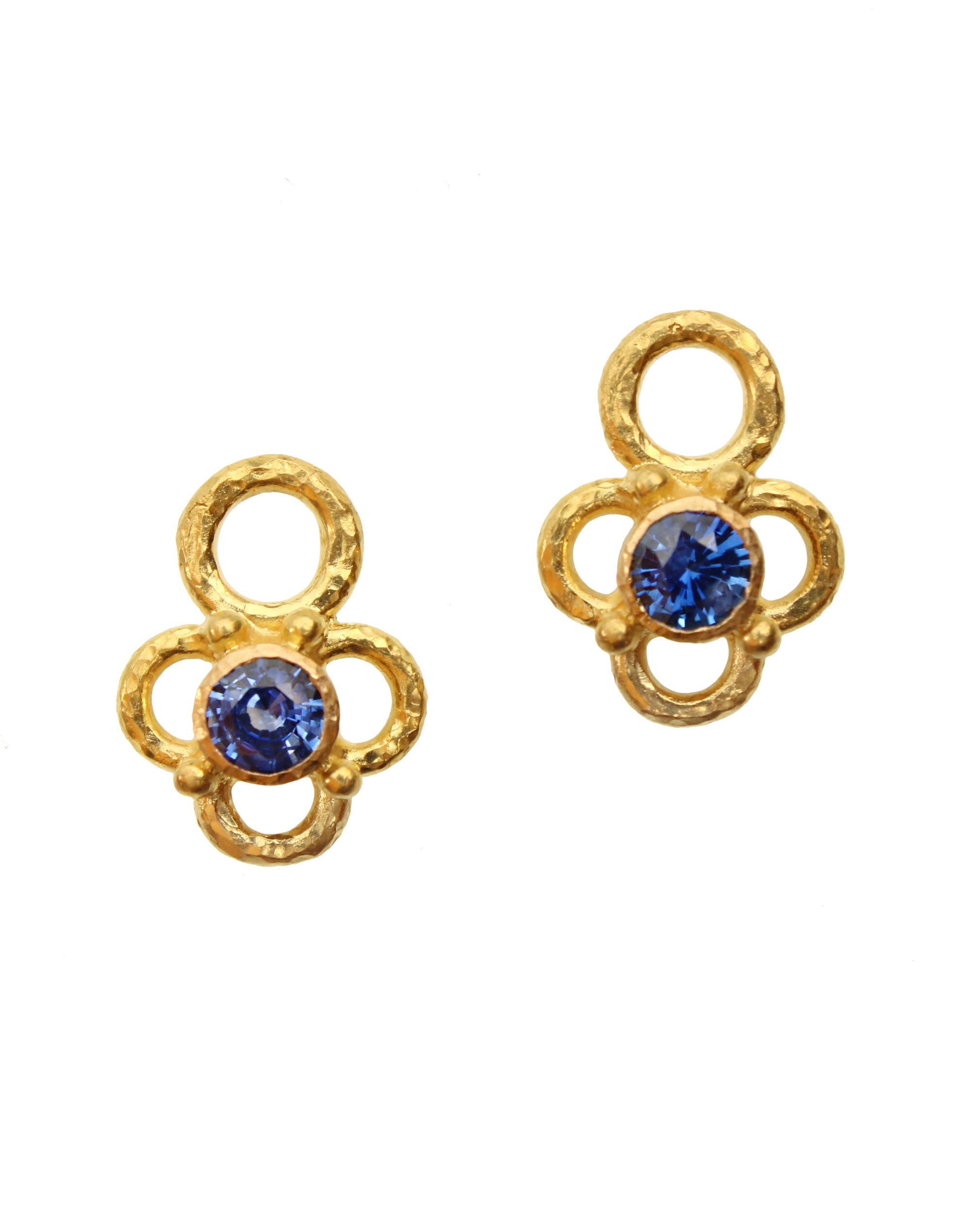 Blue Sapphire with Wire Arches Earring Charms