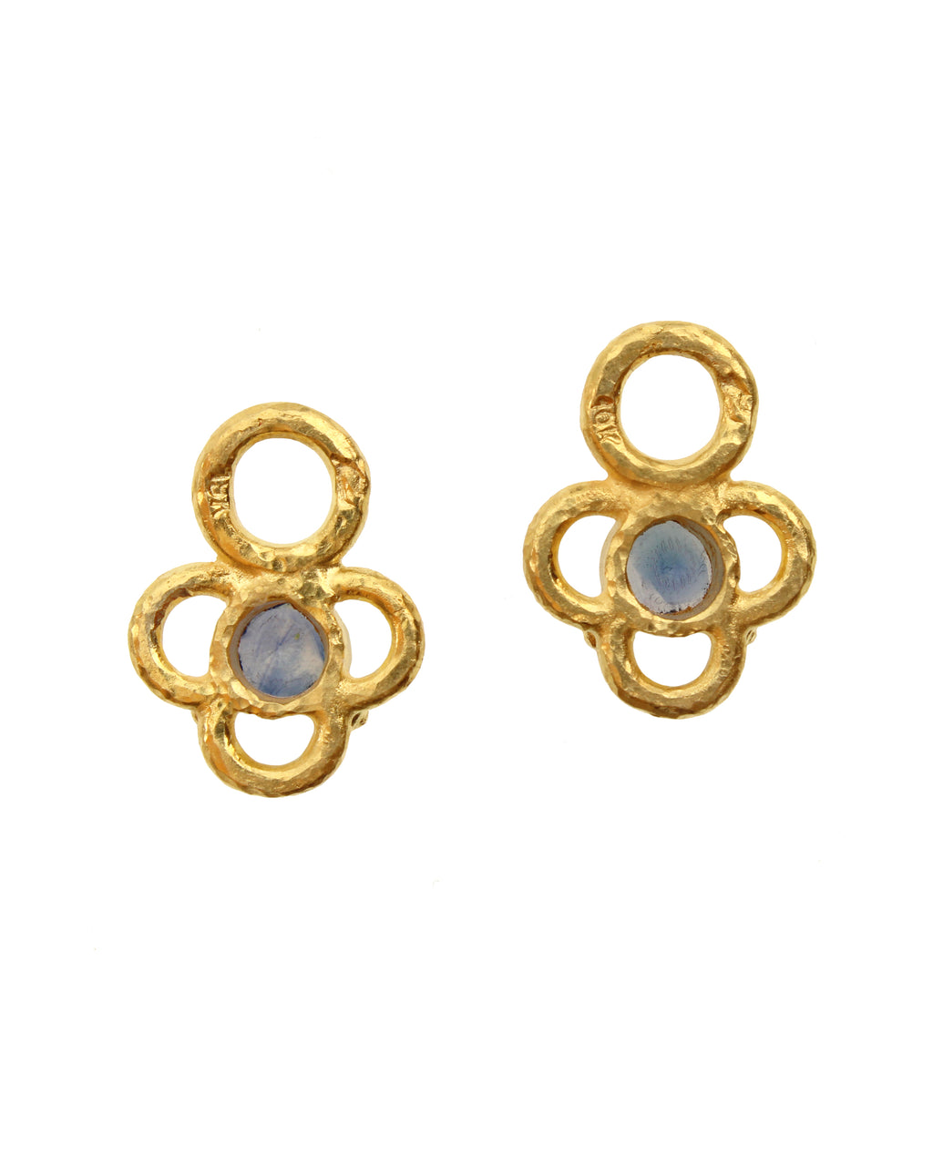 Blue Sapphire with Wire Arches Earring Charms