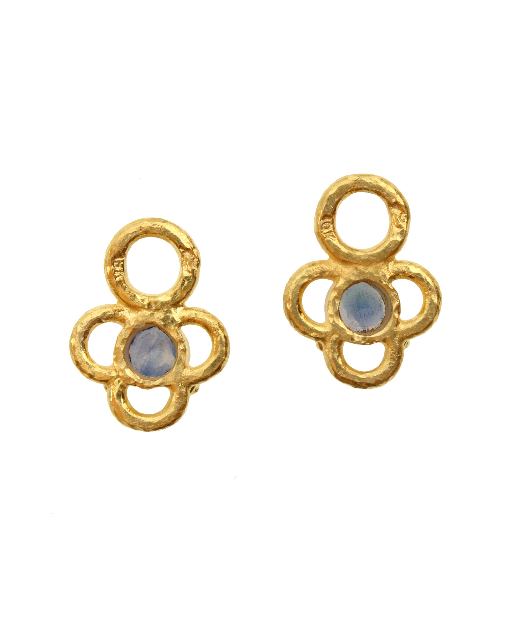 Blue Sapphire with Wire Arches Earring Charms