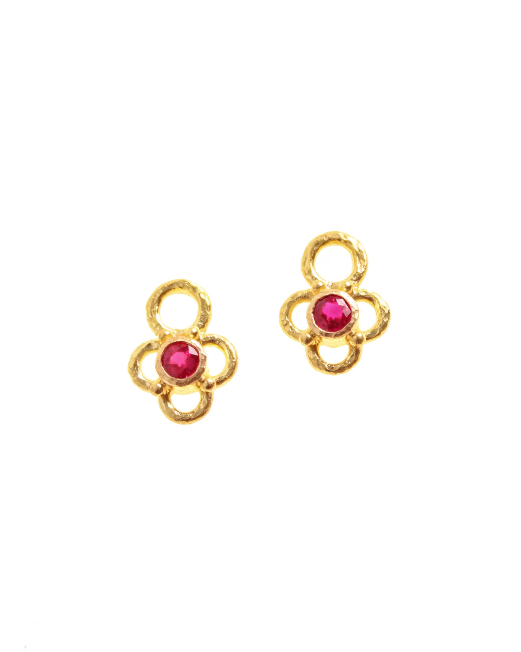 Ruby with Wire Arches Earring Charms