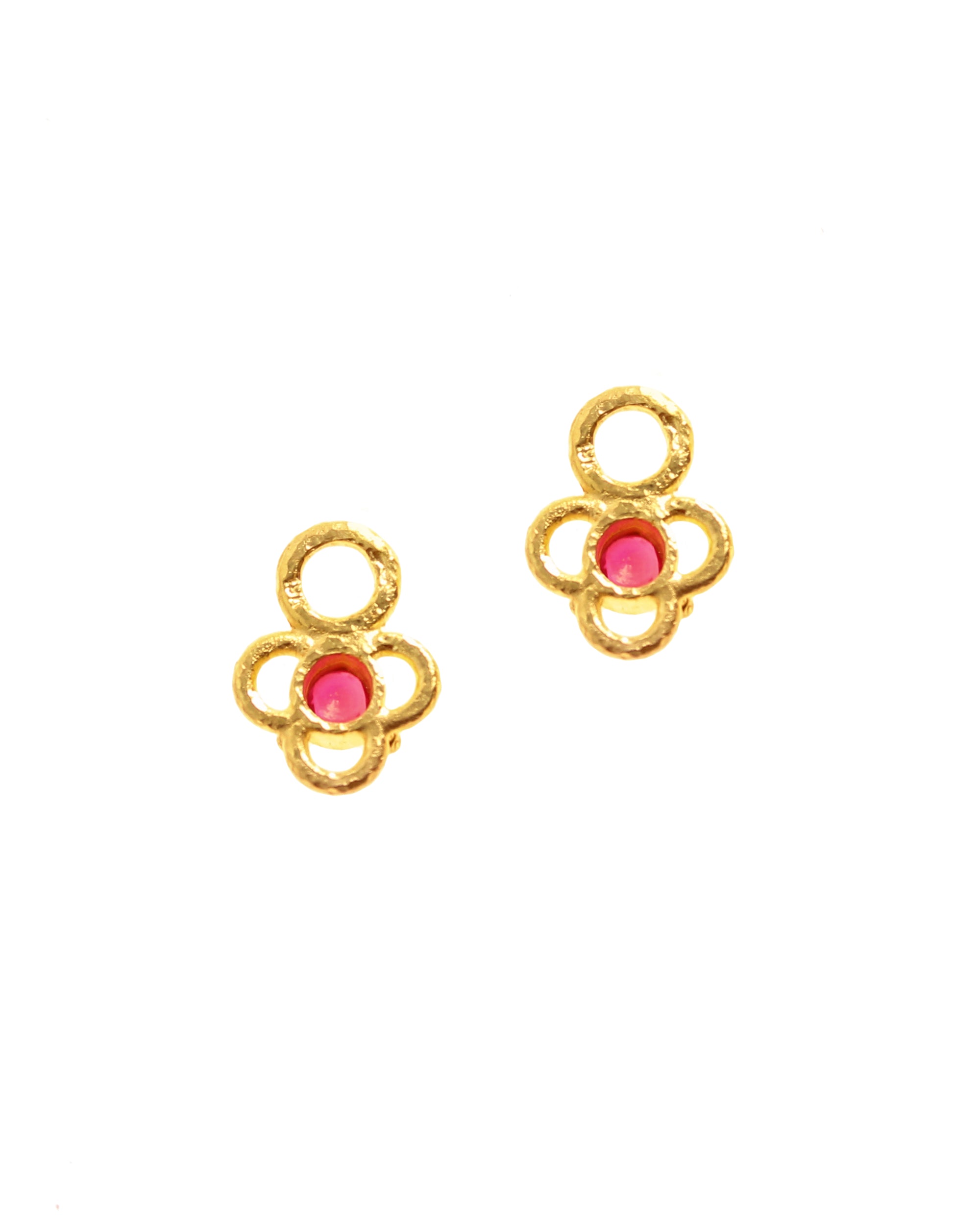 Ruby with Wire Arches Earring Charms