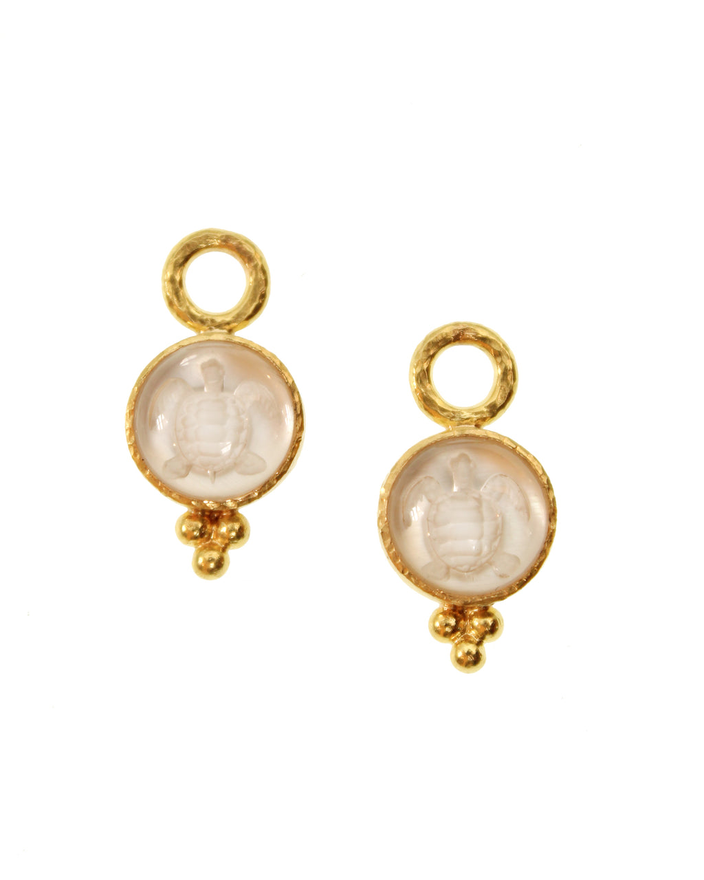 Rock Crystal 'Turtle' Earring Charms