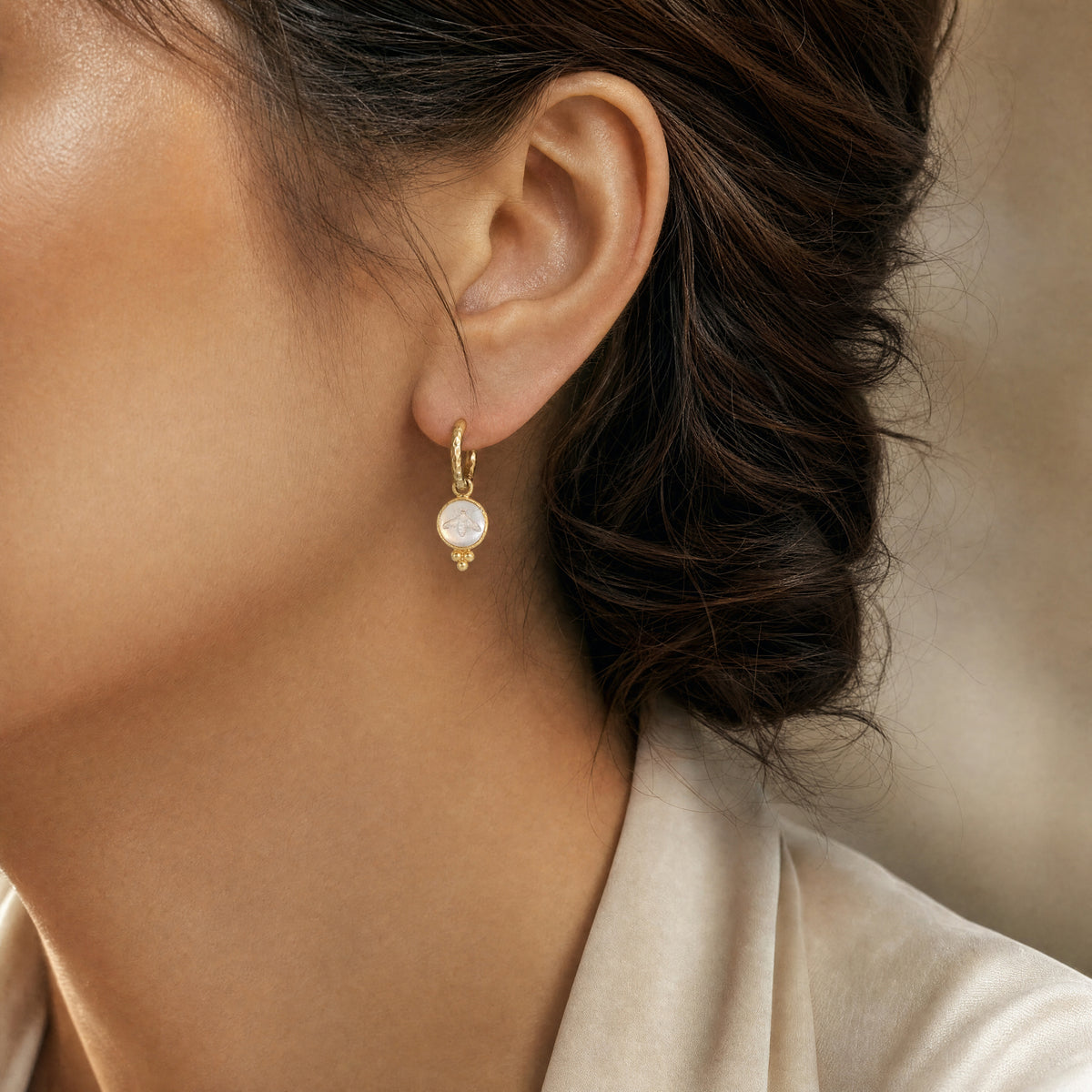 Rock Crystal 'Bee' Earring Charms