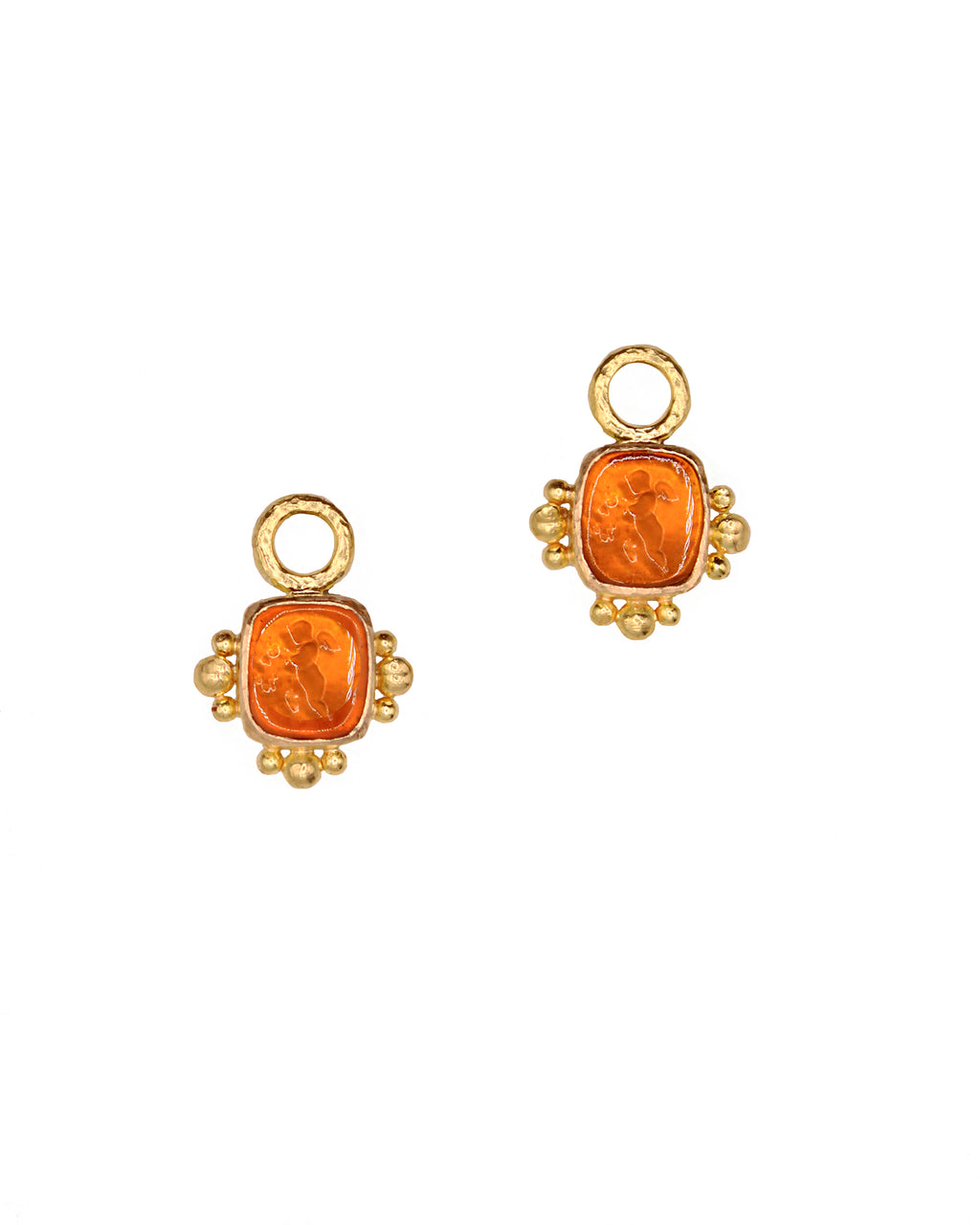 Amber 'Square Putto' Earring Charms