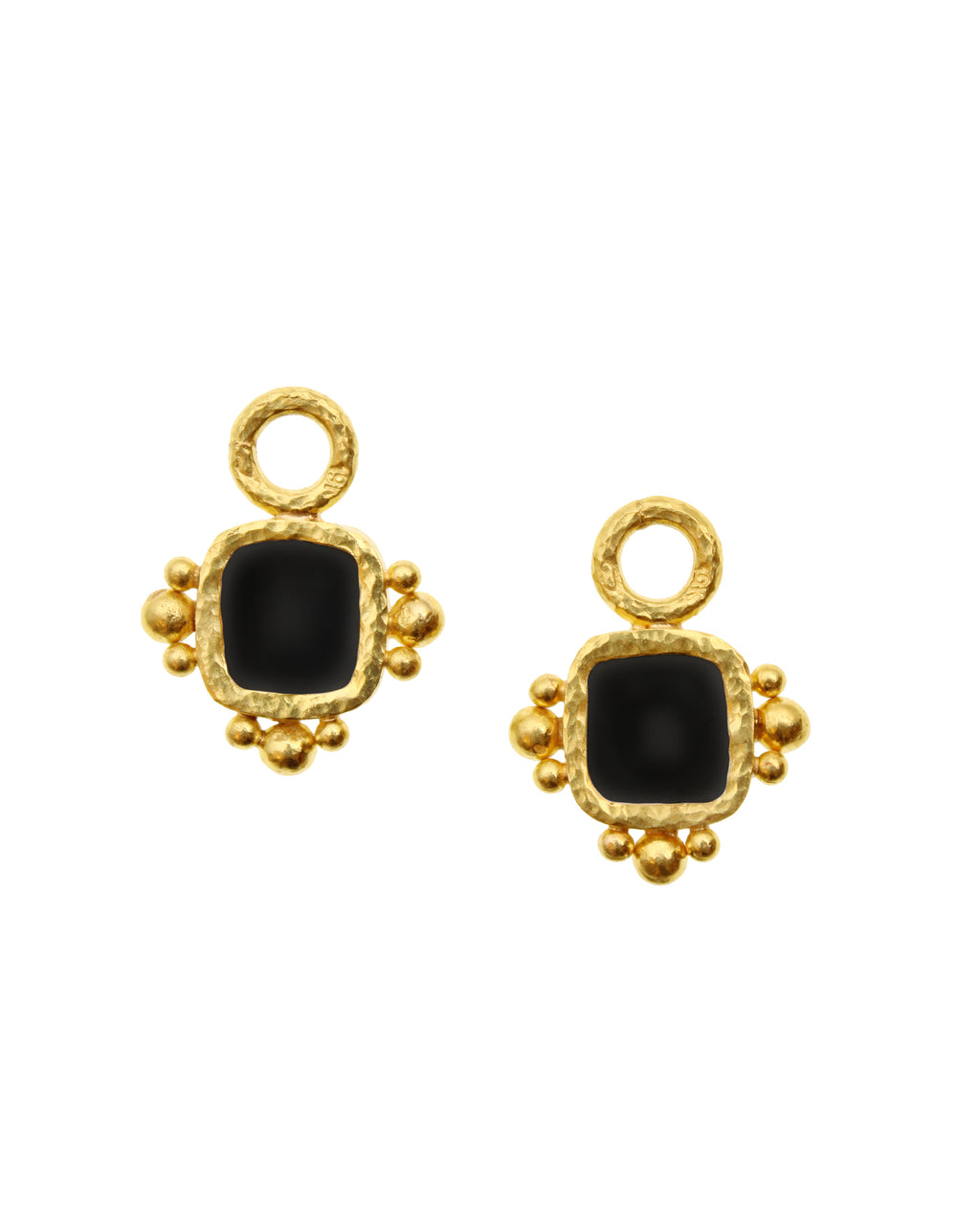 Black 'Square Putto' Earring Charms