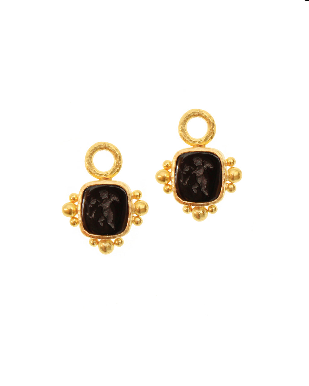 Black 'Square Putto' Earring Charms