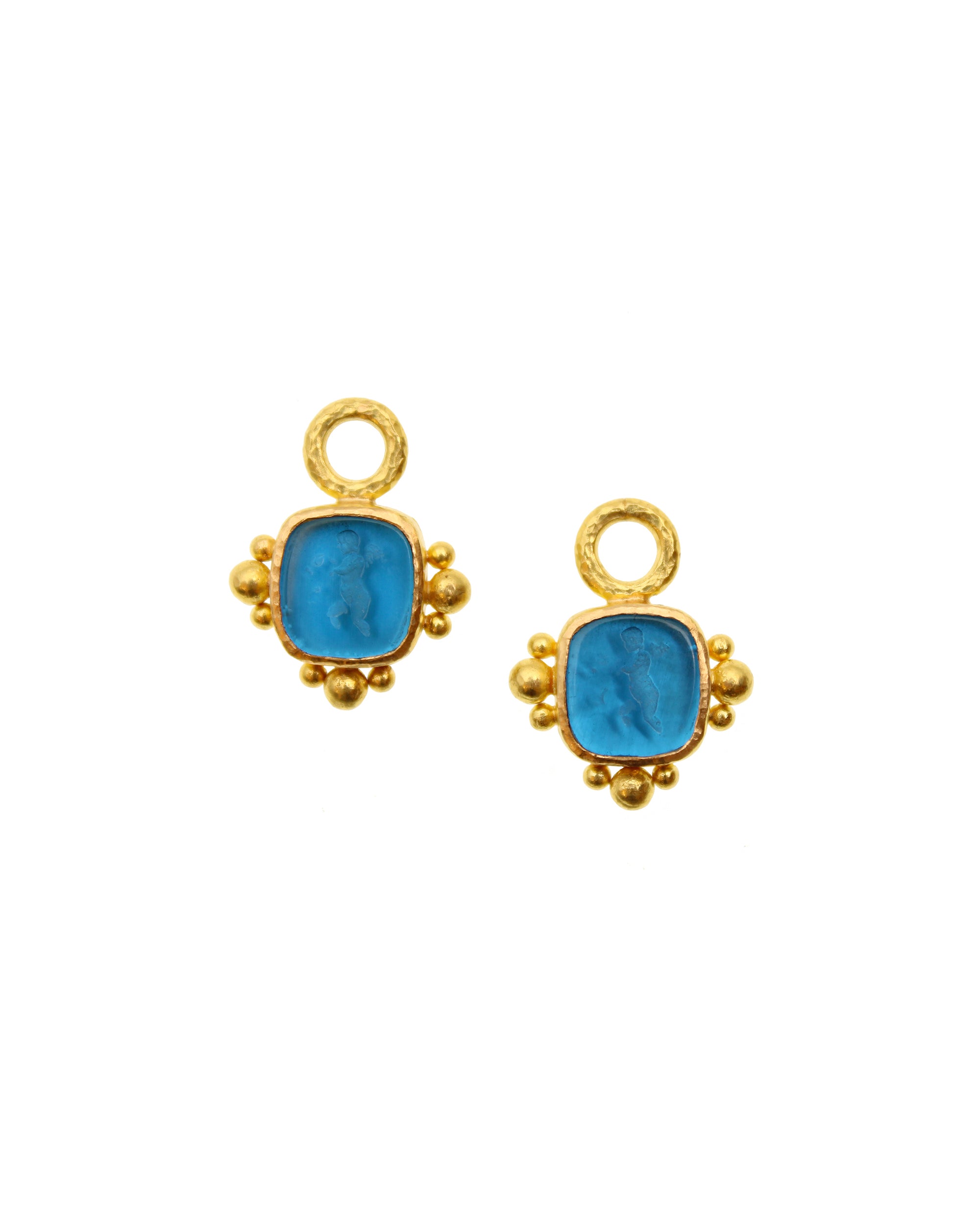 Peacock 'Square Putto' Earring Charms