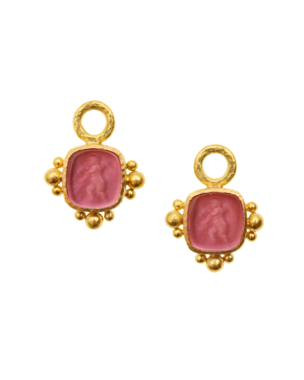 Pink 'Square Putto' Earring Charms
