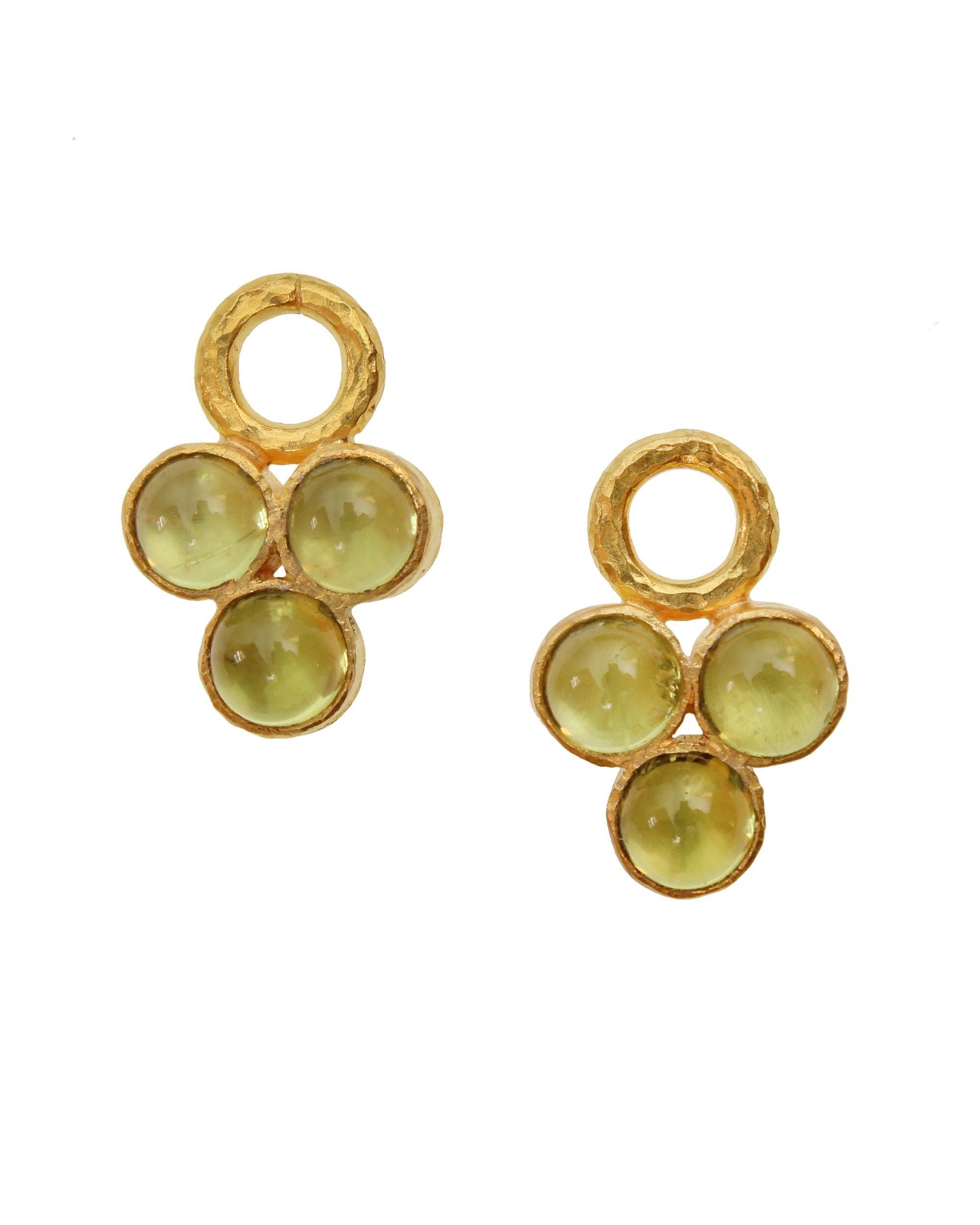 Cabochon Peridot Triad Earring Charms