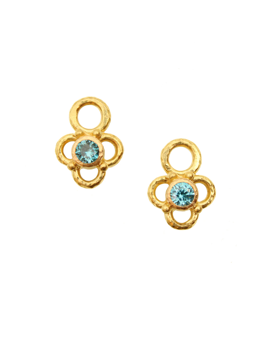 Blue Zircon with Wire Arches Earring Charms
