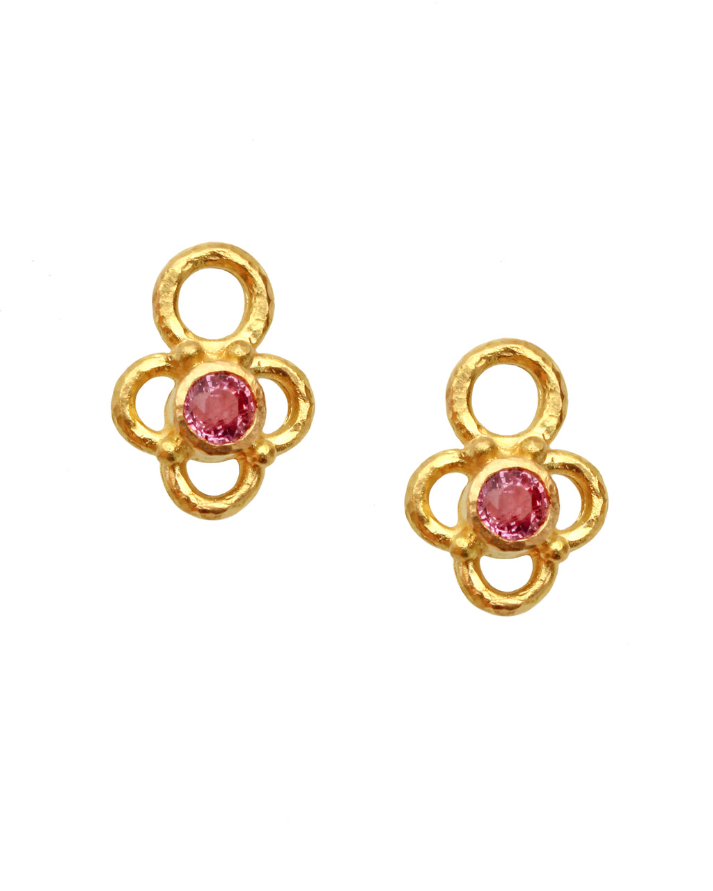 Pink Sapphire with Wire Arches Earring Charms