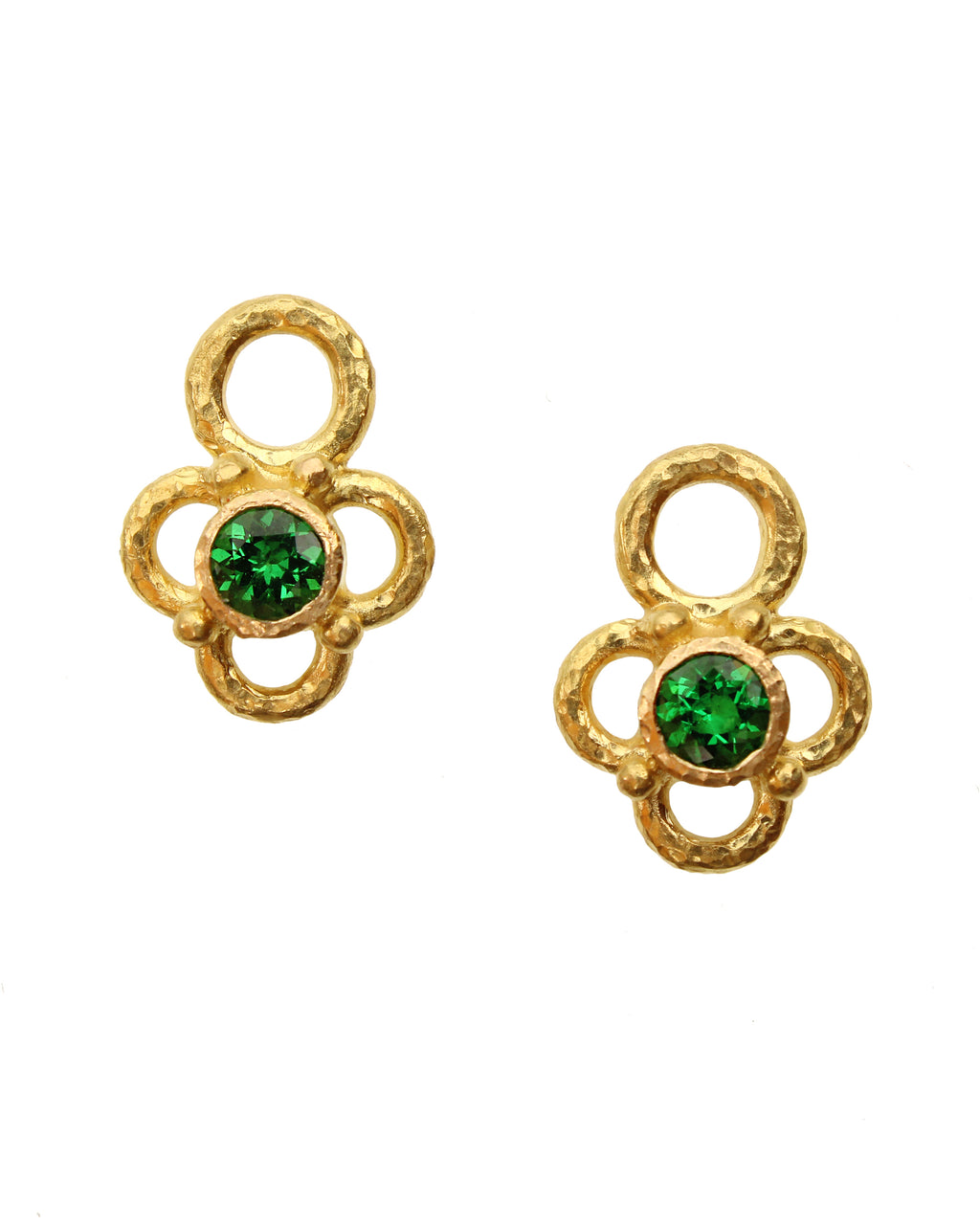Tsavorite Earring Charms with Wire Arches