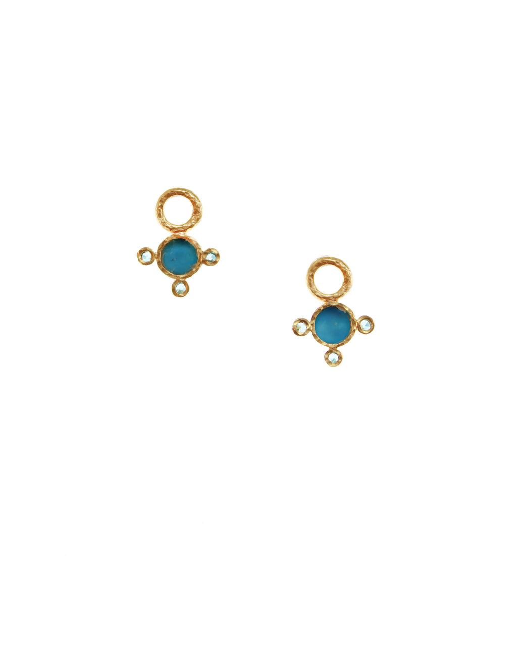 Turquoise and Blue Zircon Earring Charms