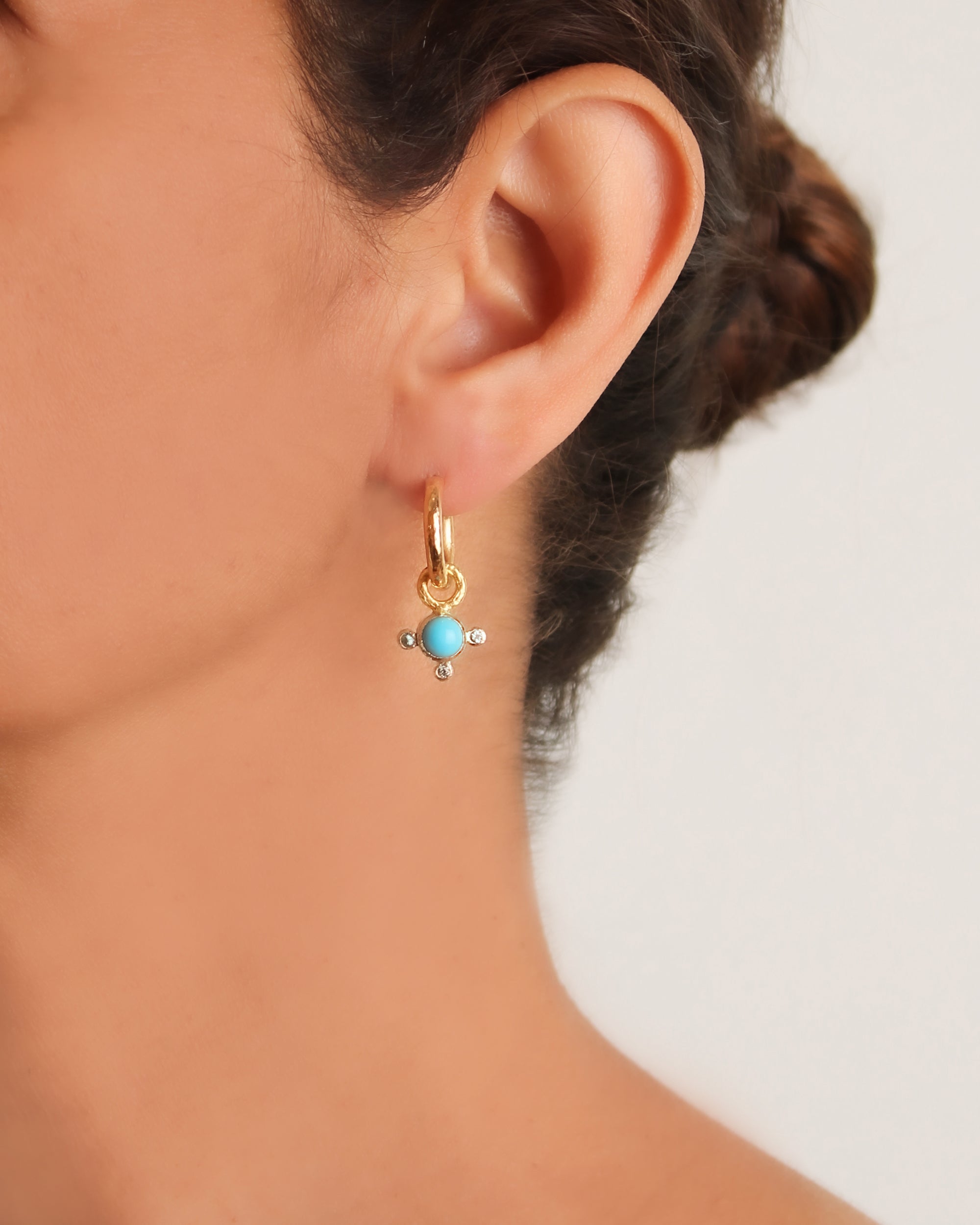 Turquoise and Blue Zircon Earring Charms