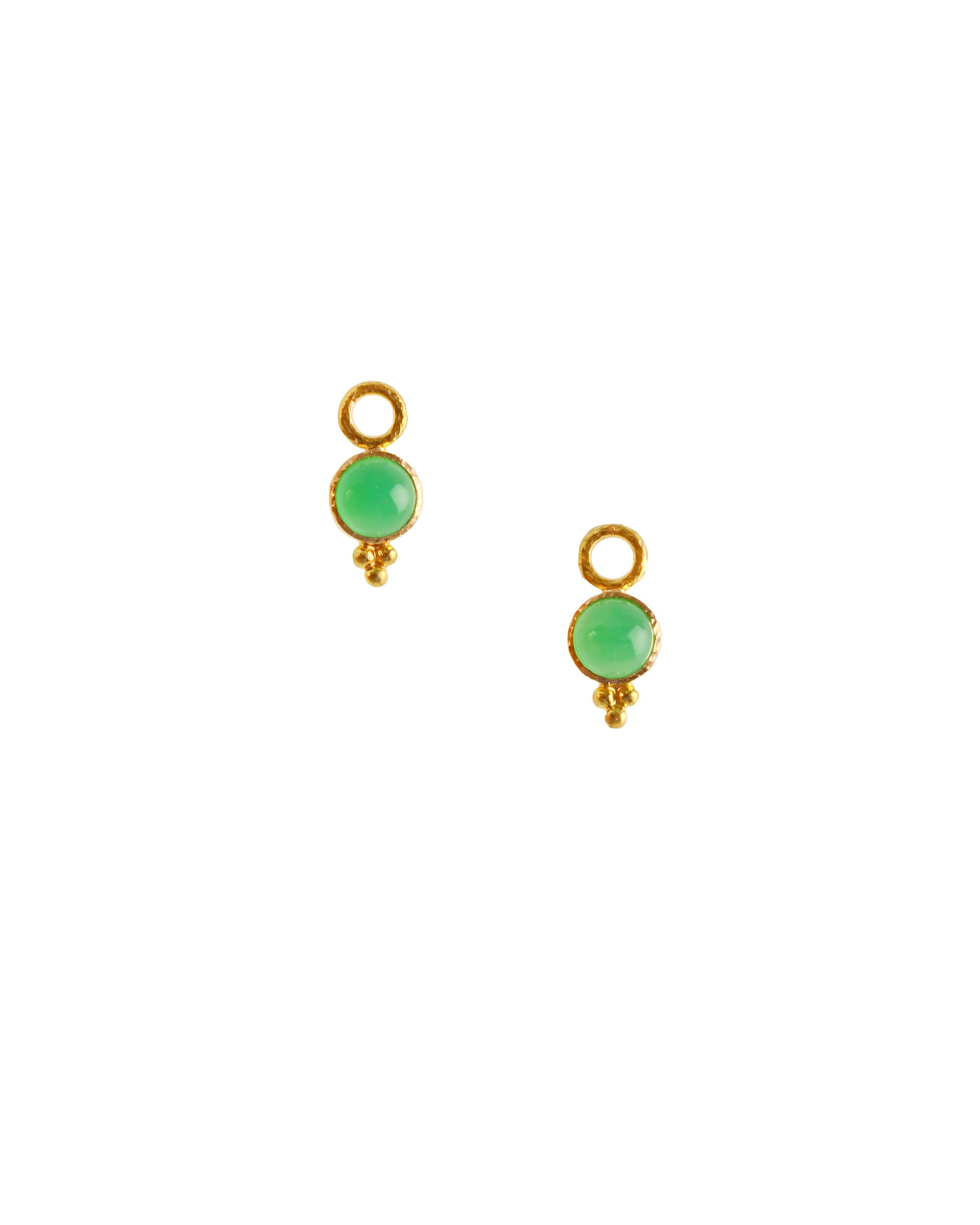 Chrysoprase with Gold Triad Earring Charms