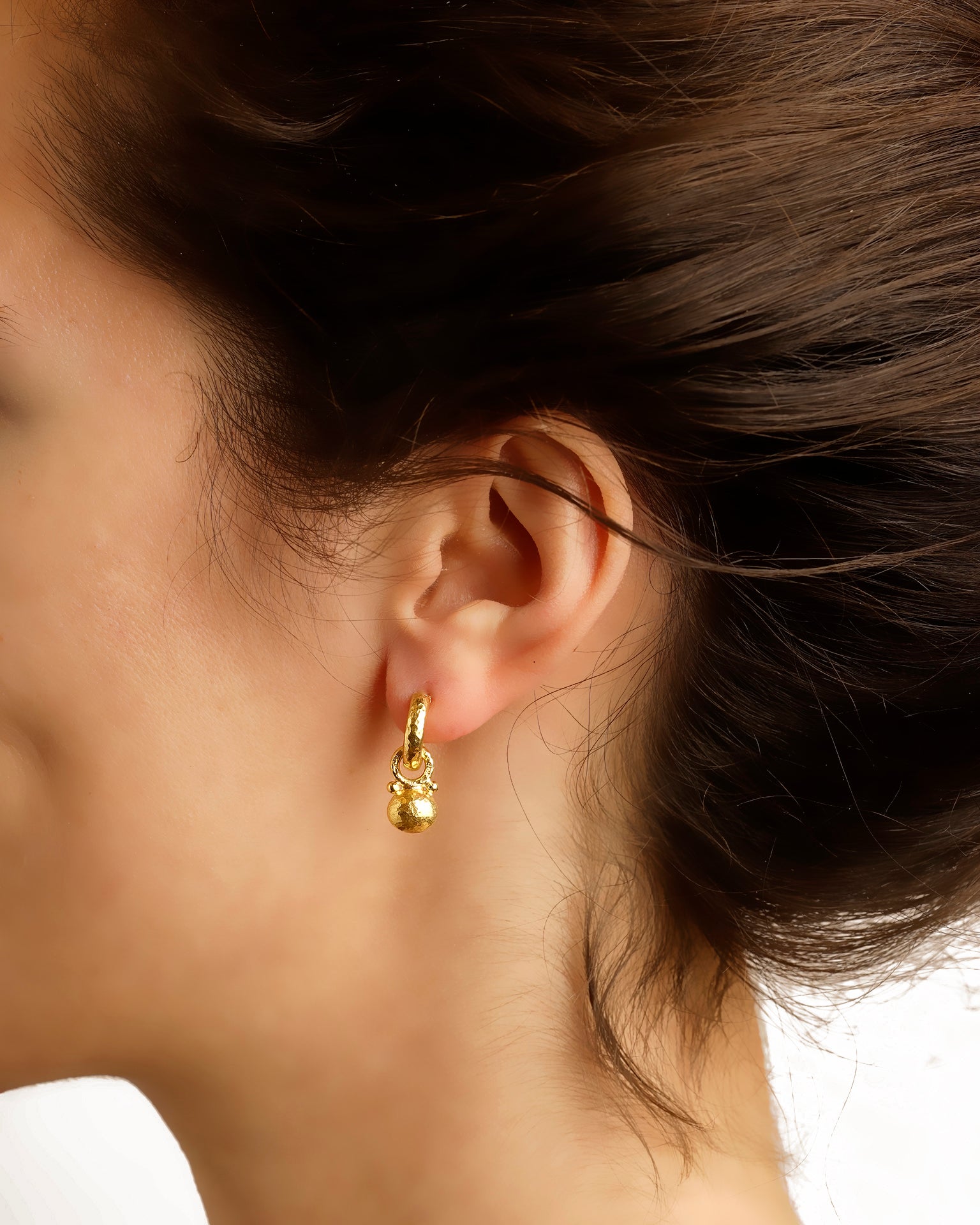 Horizontal Gold Oval Earring Charms