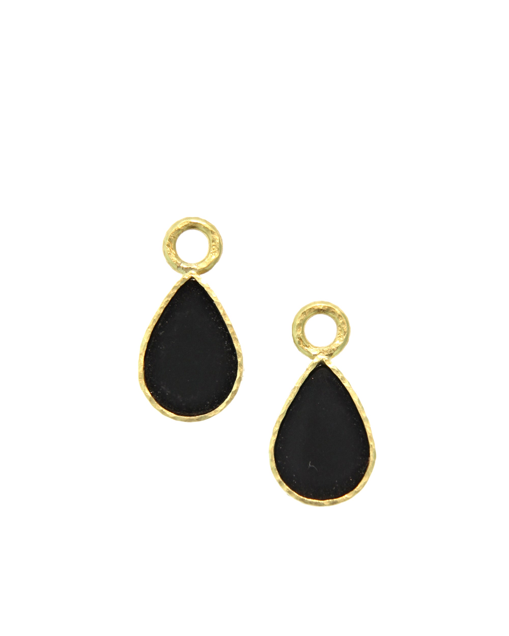 Black 'Small Pear Shape' Earring Charms