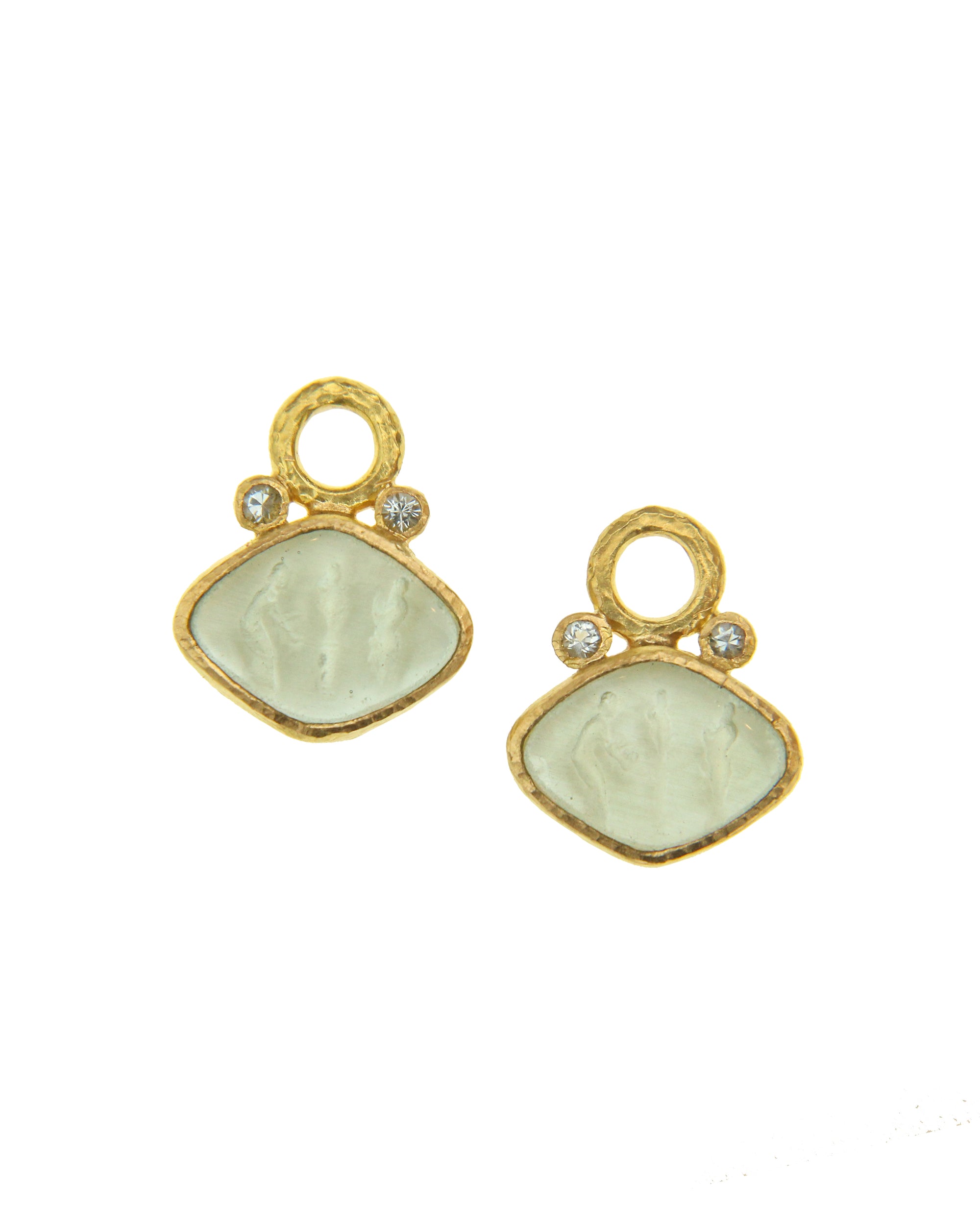 Light Aqua 'Rombo' Earring Charms