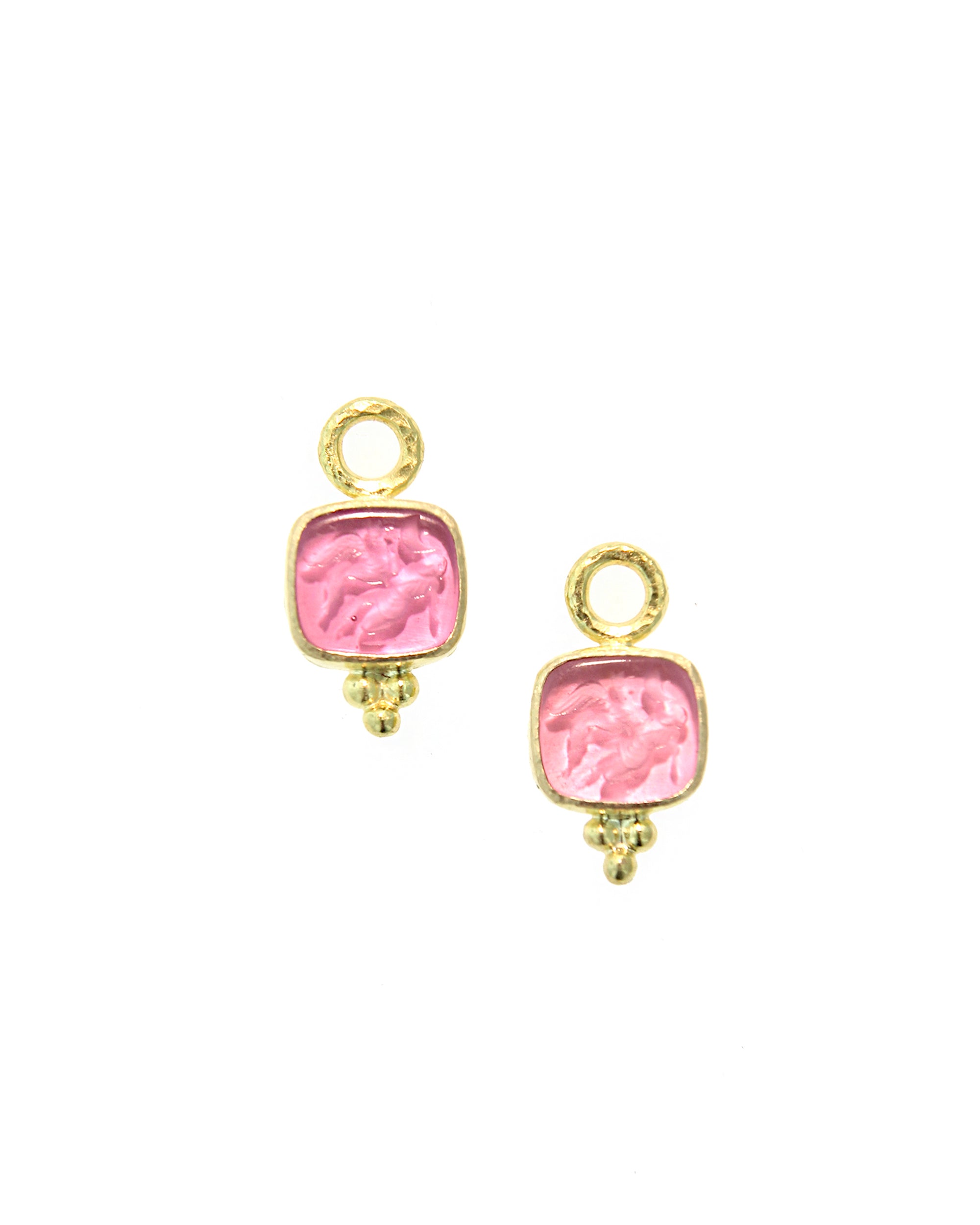 Pink 'Pegasus, Goddess and Moon' Earring Charms
