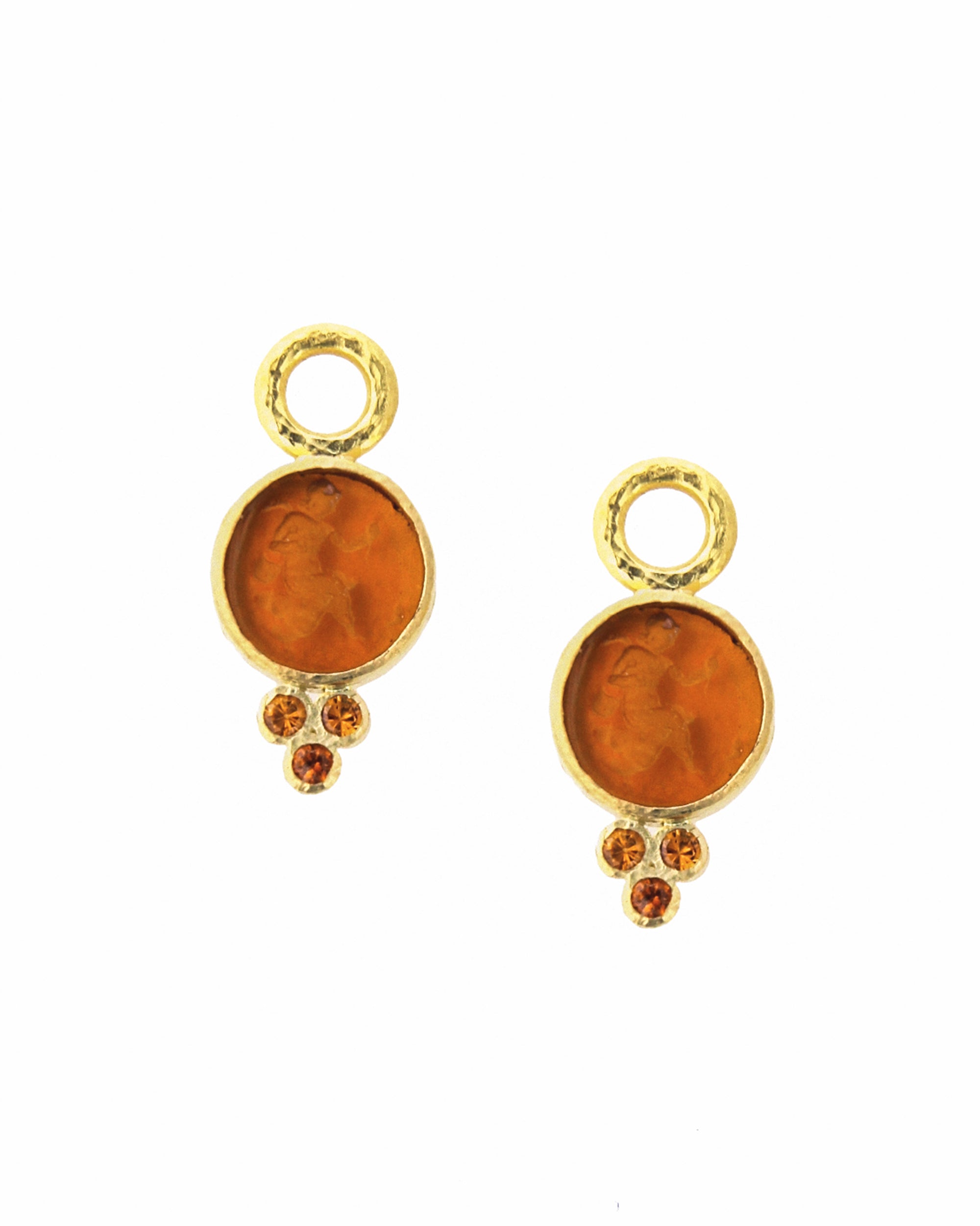 Amber 'Round Cupid' Earring Charms