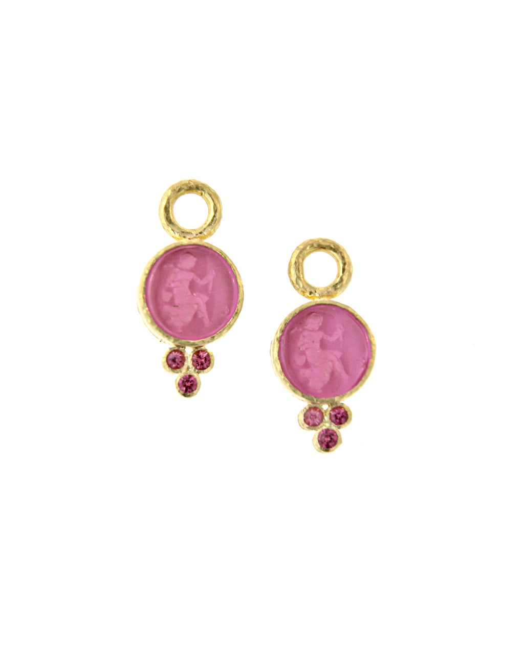 Pink 'Round Cupid' Earring Charms