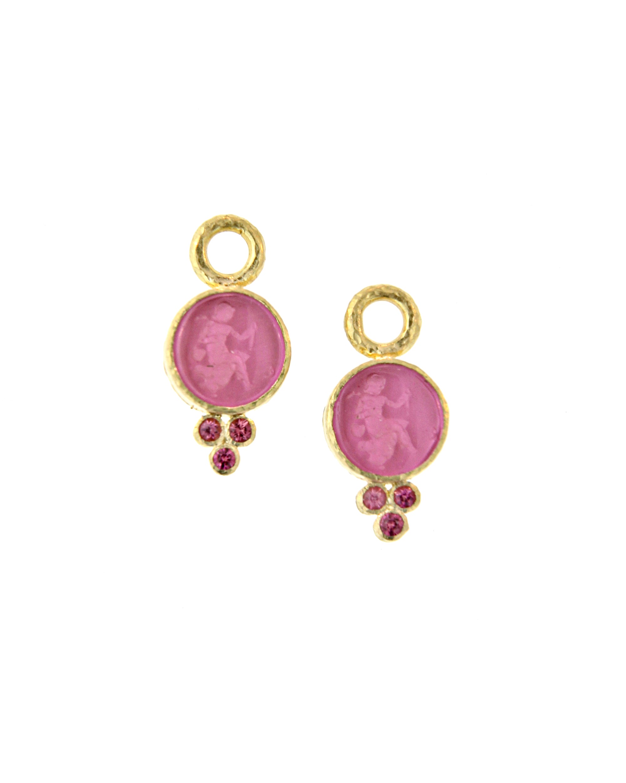 Pink 'Round Cupid' Earring Charms